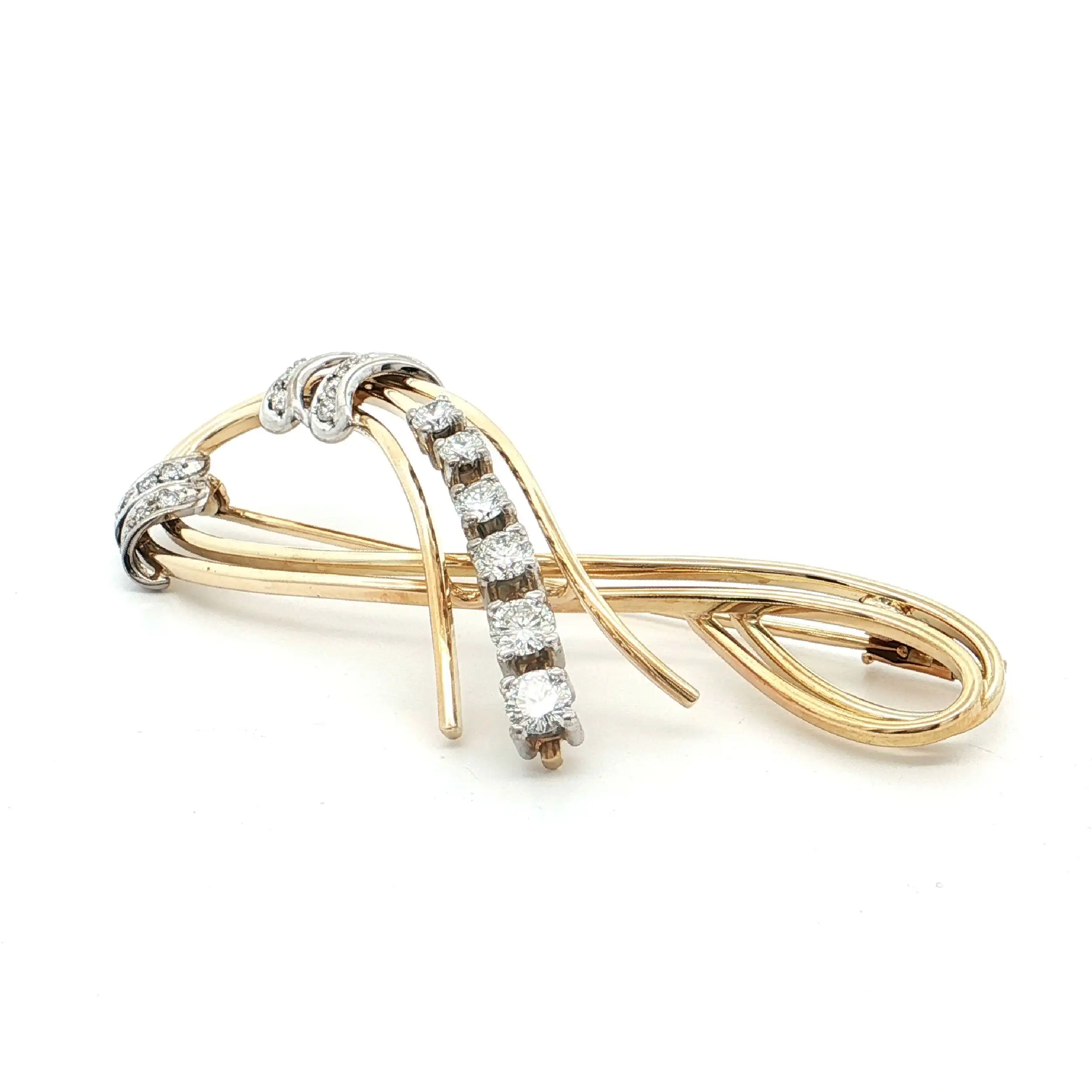 Brosche Bicolor mit Brillanten Brosche Bicolor mit Brillanten