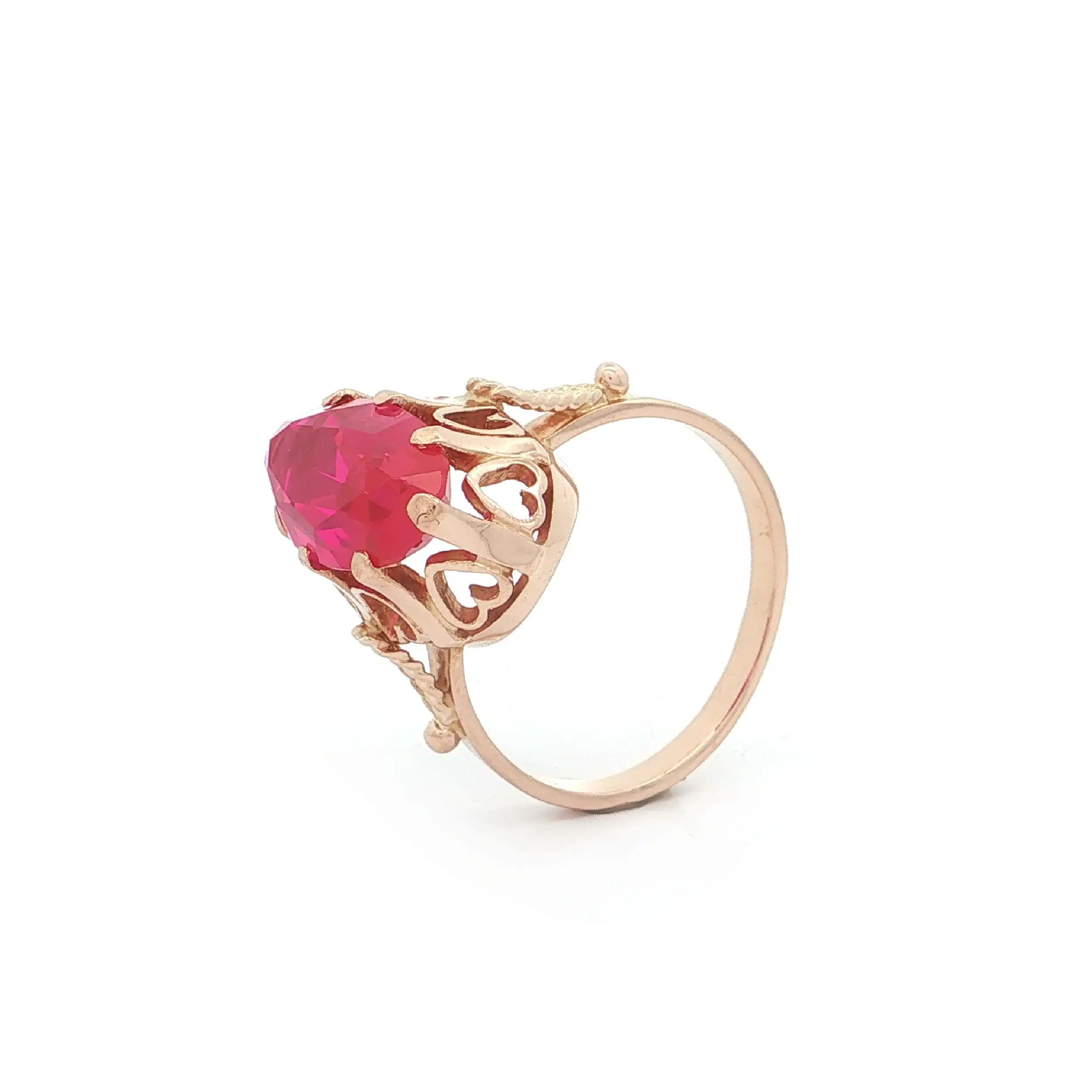 Ring Roségold mit synthetischem Korund