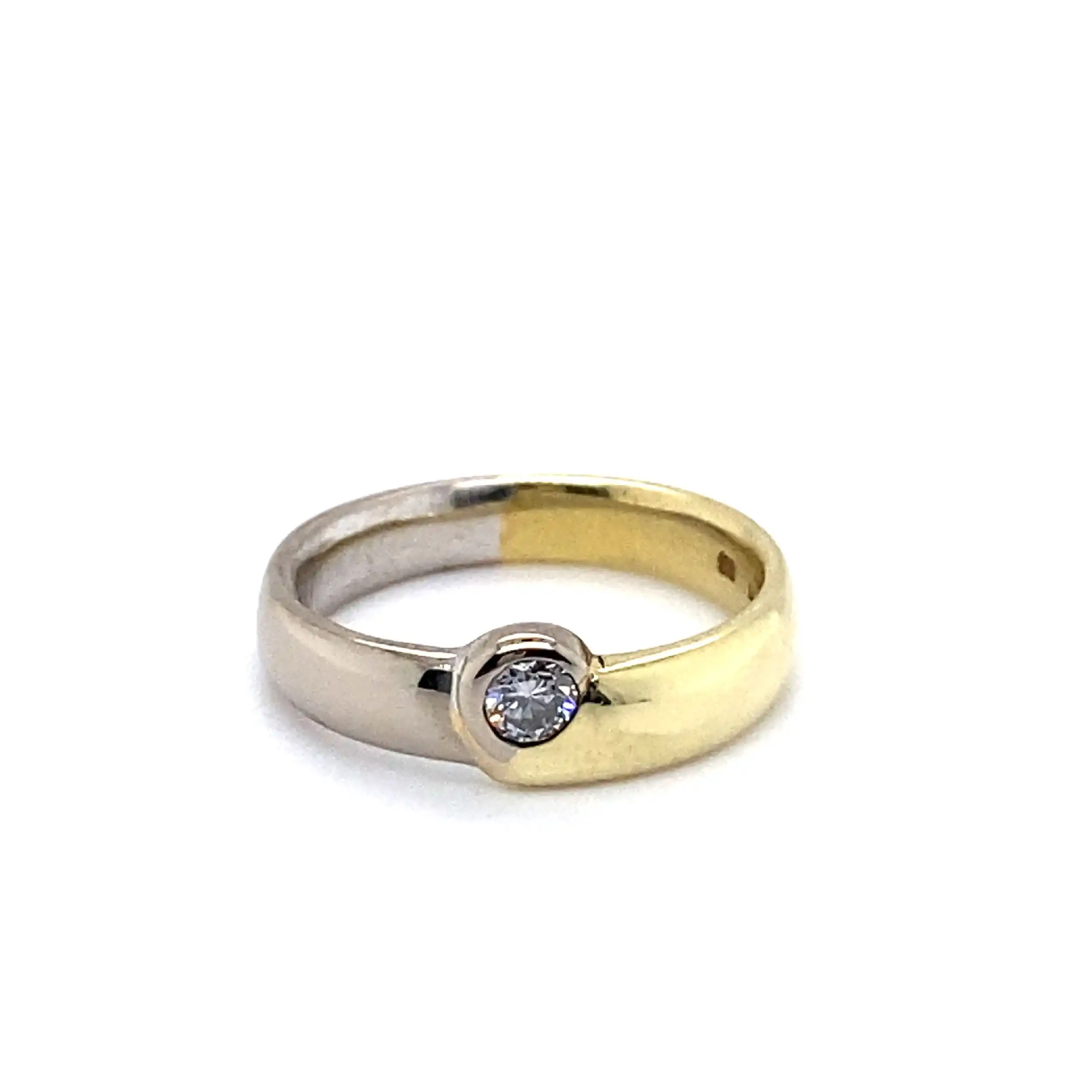 Ring Bicolor mit Solitär Brillant Ring Bicolor mit Solitär Brillant