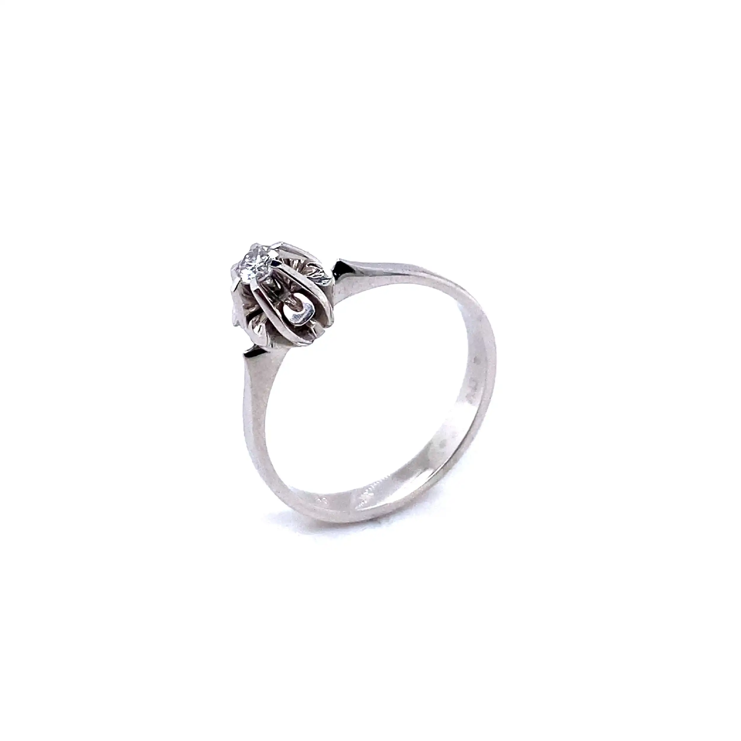 Ring Weißgold mit Brillant, graviert mit 0,13ct Ring Weißgold mit Brillant, graviert mit 0,13ct