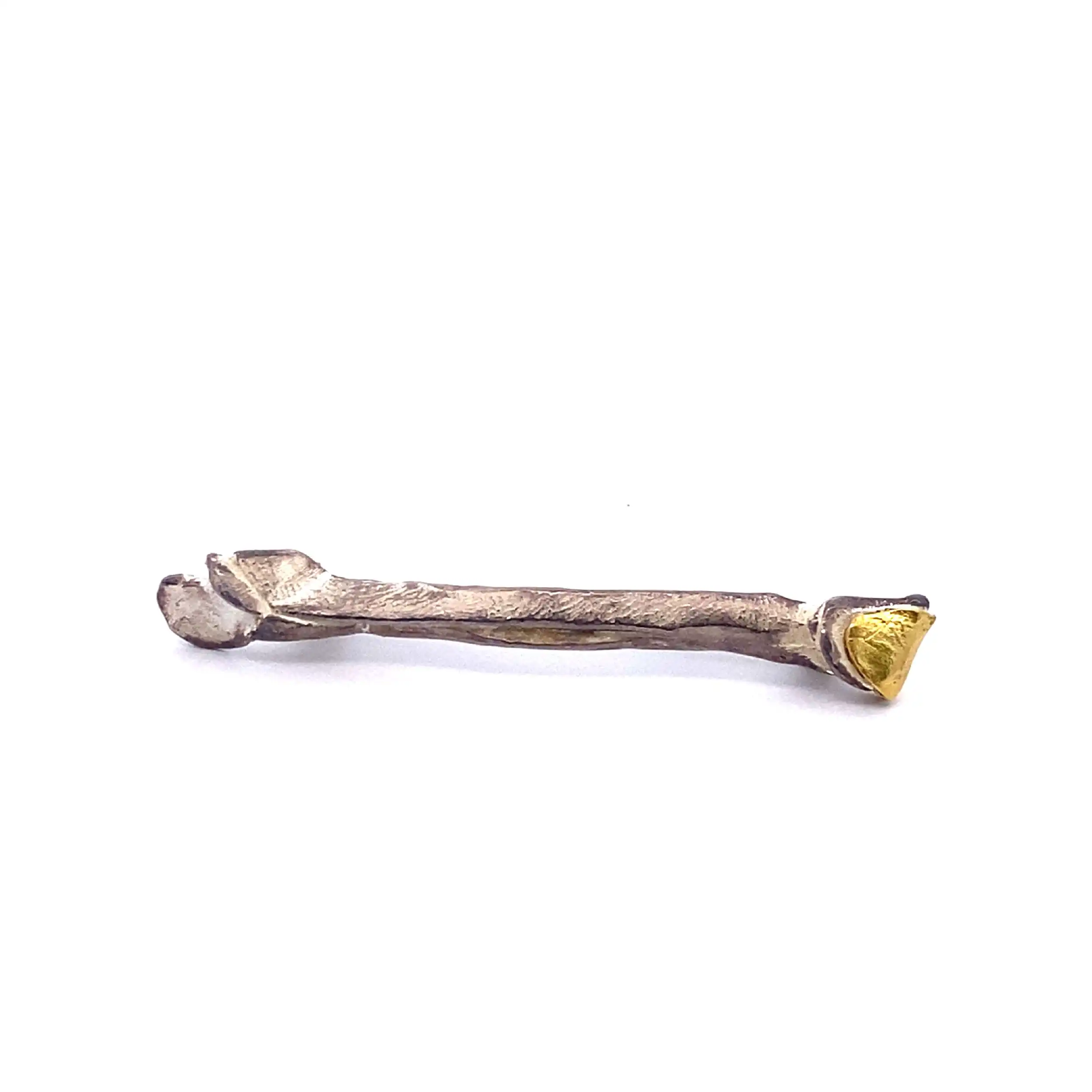 Brosche Bicolor Silber mit Gelbgold Brosche Bicolor Silber mit Gelbgold