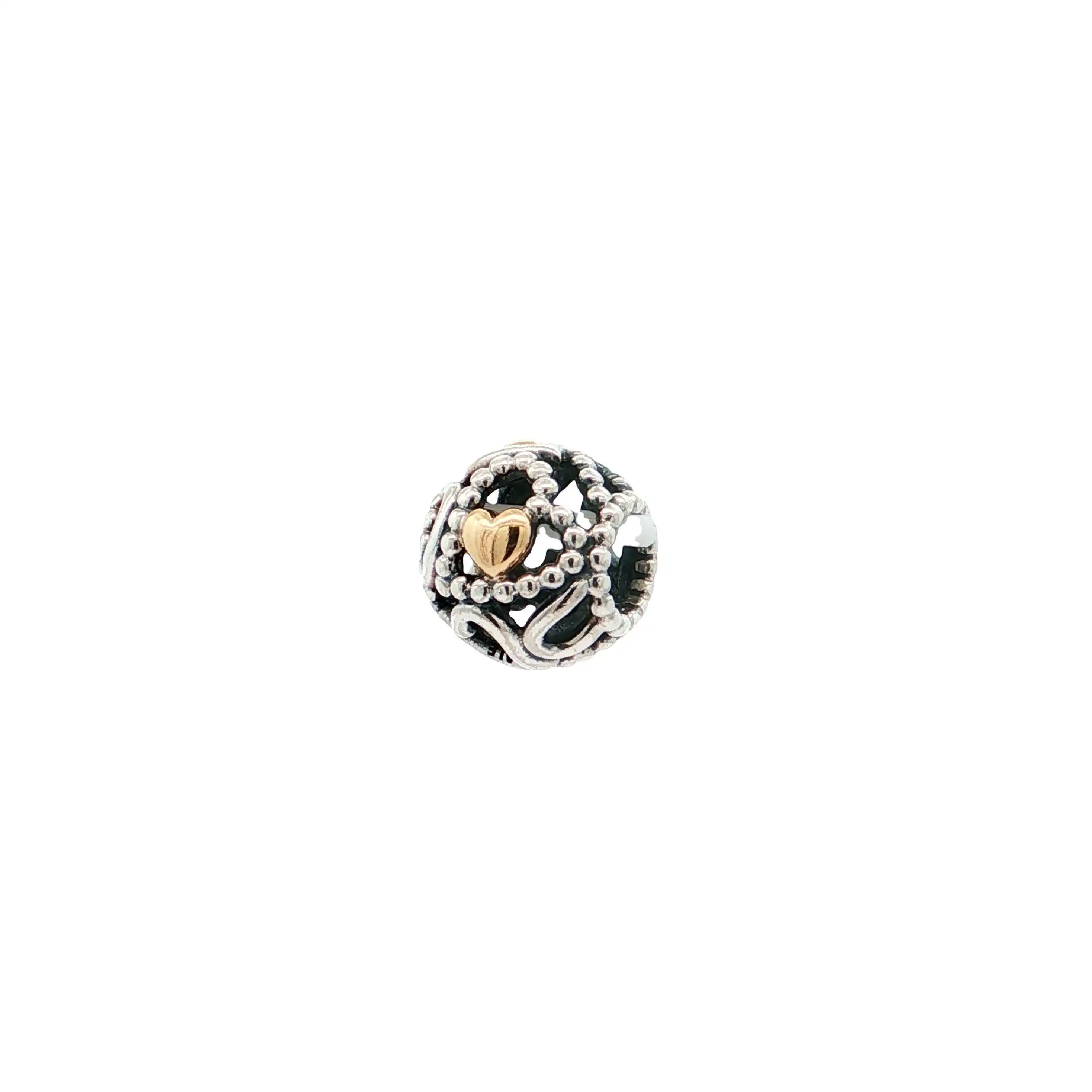 Charm Silber Pandora mit Gold Charm Silber Pandora mit Gold