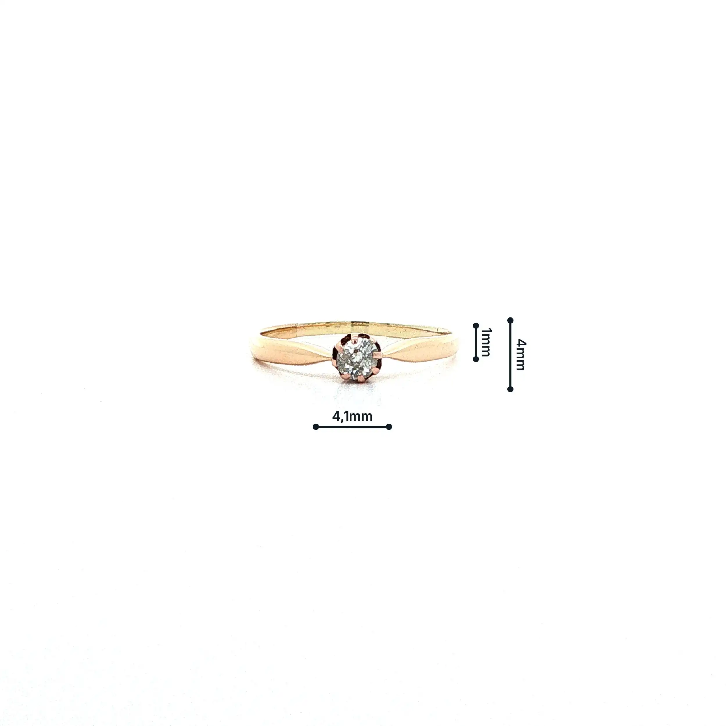 Ring Roségold mit Altschliff-Brillant Ring Roségold mit Altschliff-Brillant