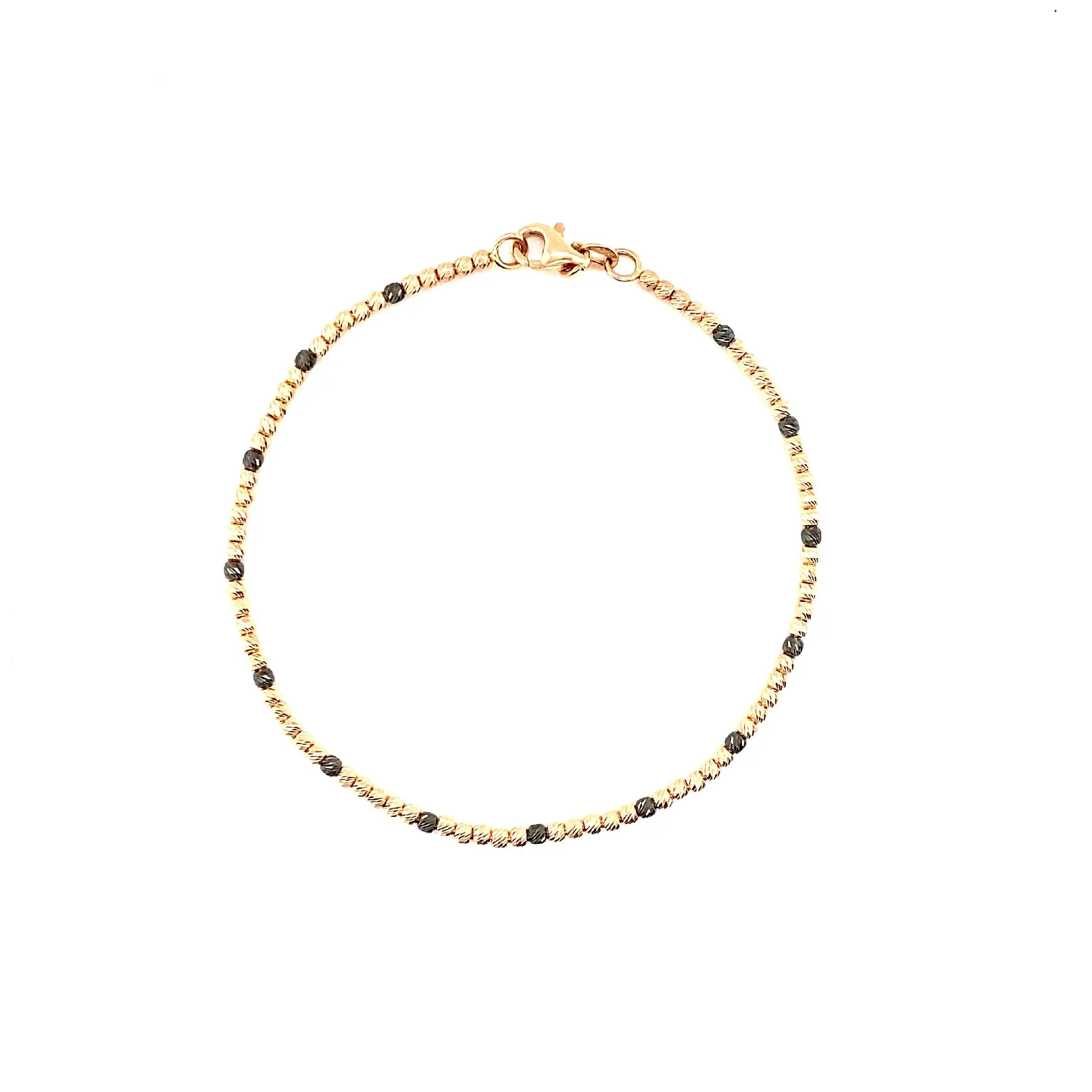 Kügelchenarmband Roségold/Schwarz diamantiert Kügelchenarmband Roségold/Schwarz diamantiert