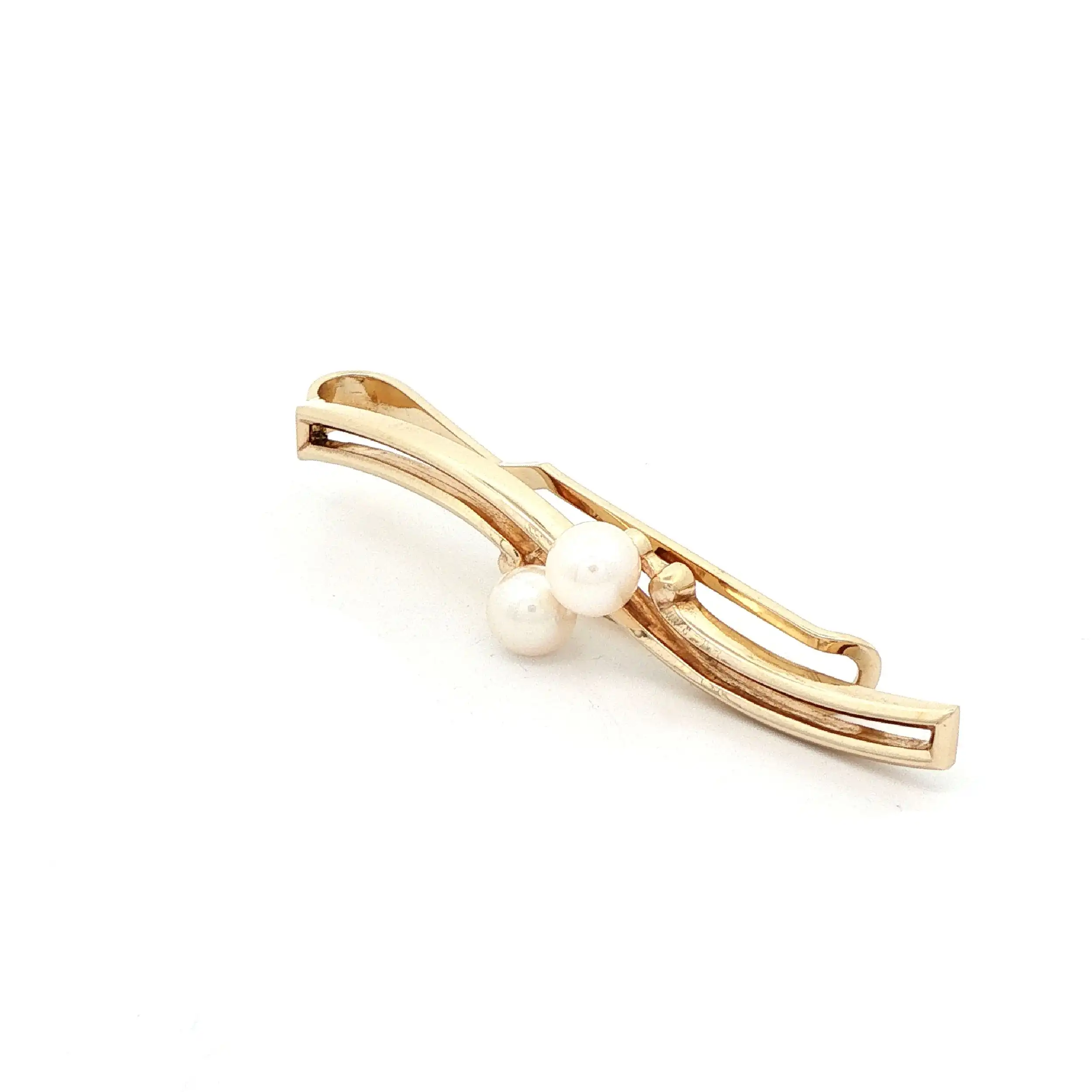 Krawattenklammer Gelbgold mit Perlen K.Mikimoto Tokyo Krawattenklammer Gelbgold mit Perlen K.Mikimoto Tokyo