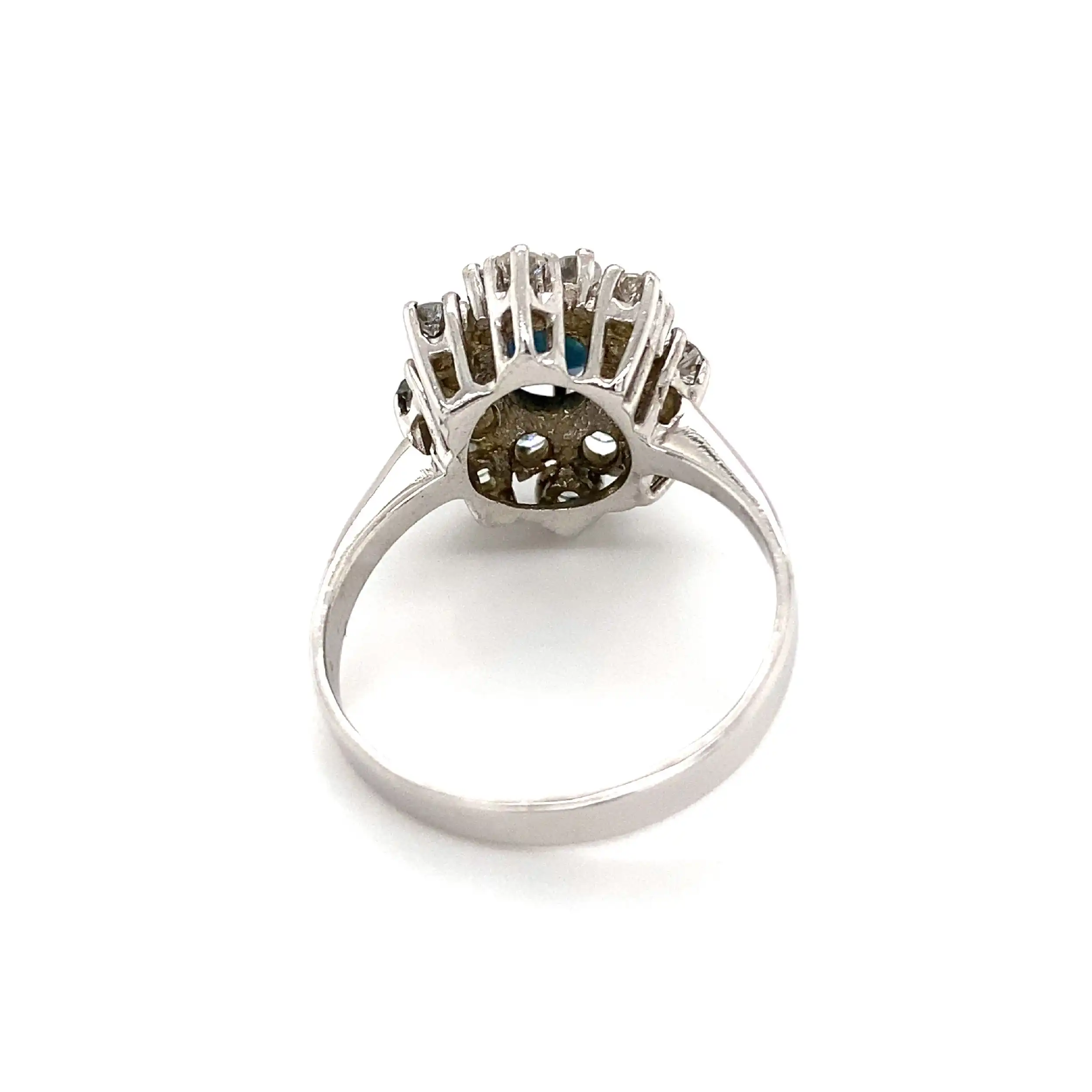 Ring Weißgold mit synthetischer Saphir & Brillanten Ring Weißgold mit synthetischer Saphir & Brillanten