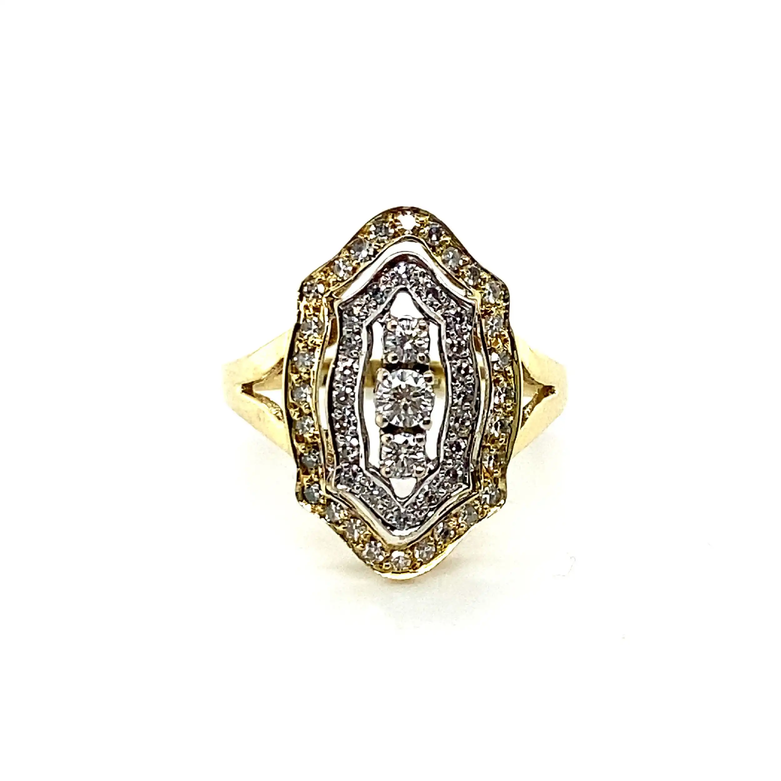 Ring Bicolor mit Brillanten und Diamanten Ring Bicolor mit Brillanten und Diamanten