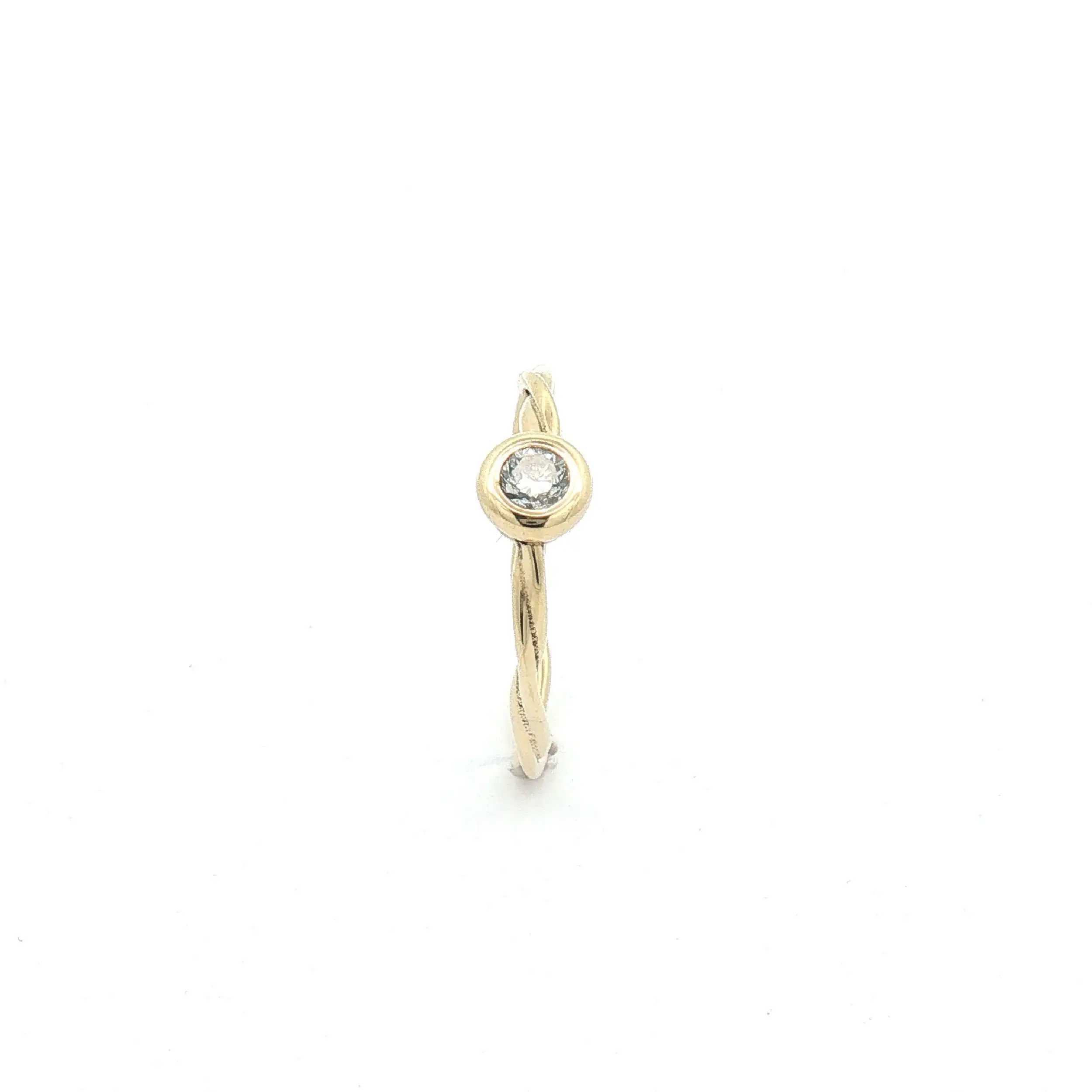 Ring Gelbgold geflochten mit Brillant