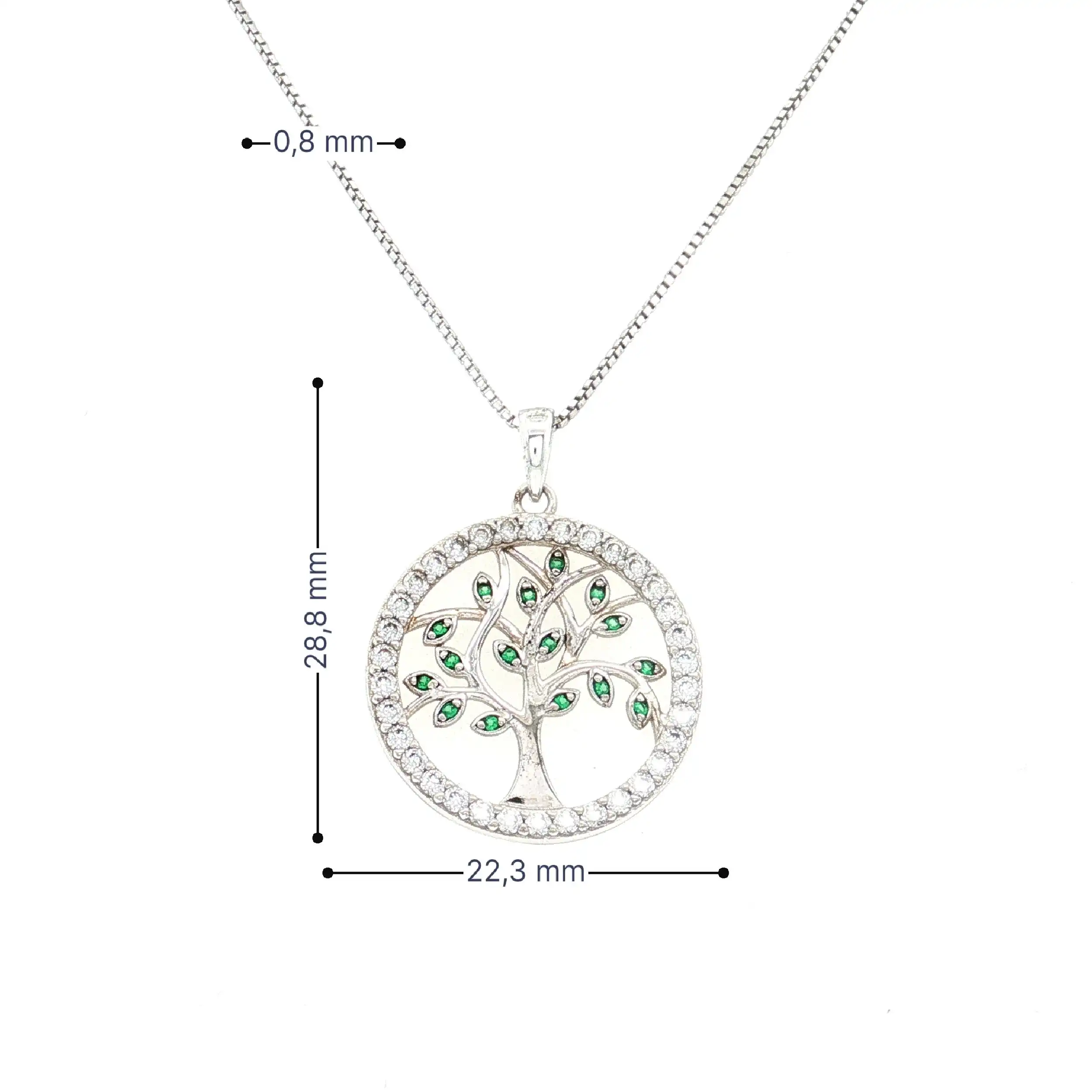 Kette Silber mit Anhänger Zirkonia