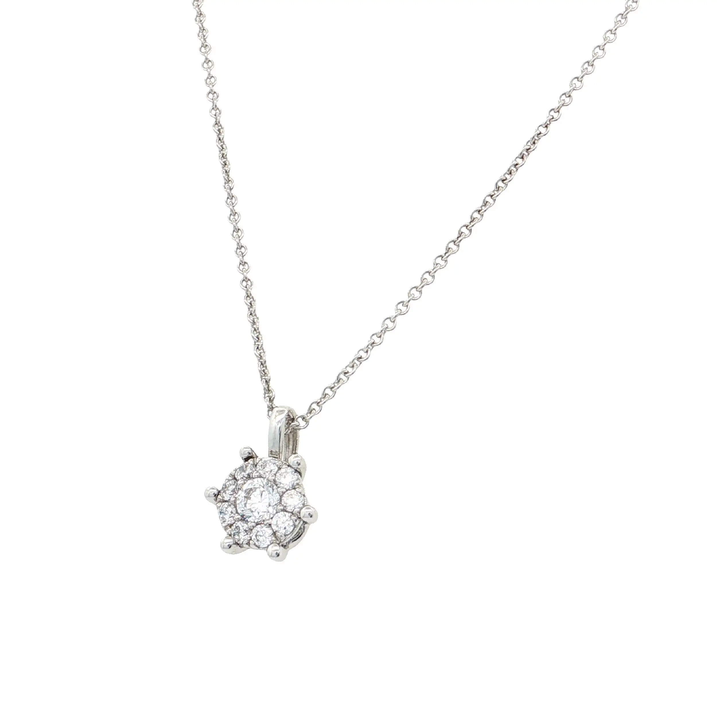 Ankercollier Weißgold mit Zirkonia