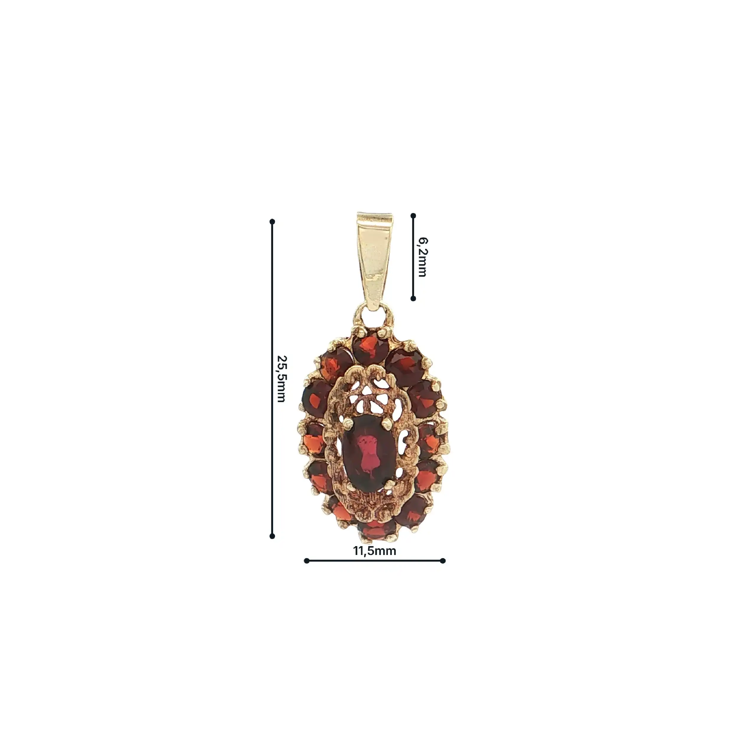 Anhänger Gelbgold mit Granat Anhänger Gelbgold mit Granat