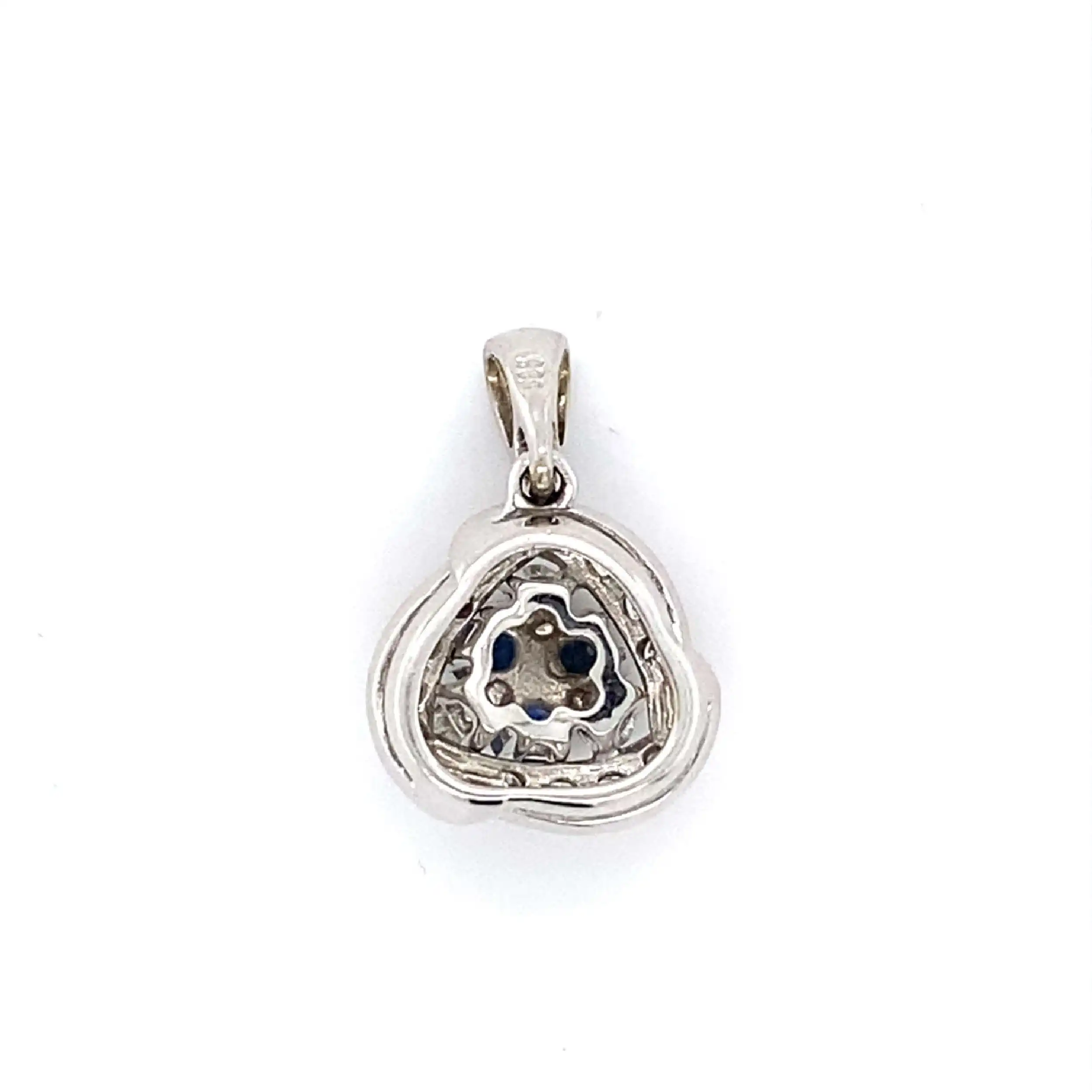 Anhänger Weißgold mit Brillanten und blauen Farbsteinen Anhänger Weißgold mit Brillanten und blauen Farbsteinen