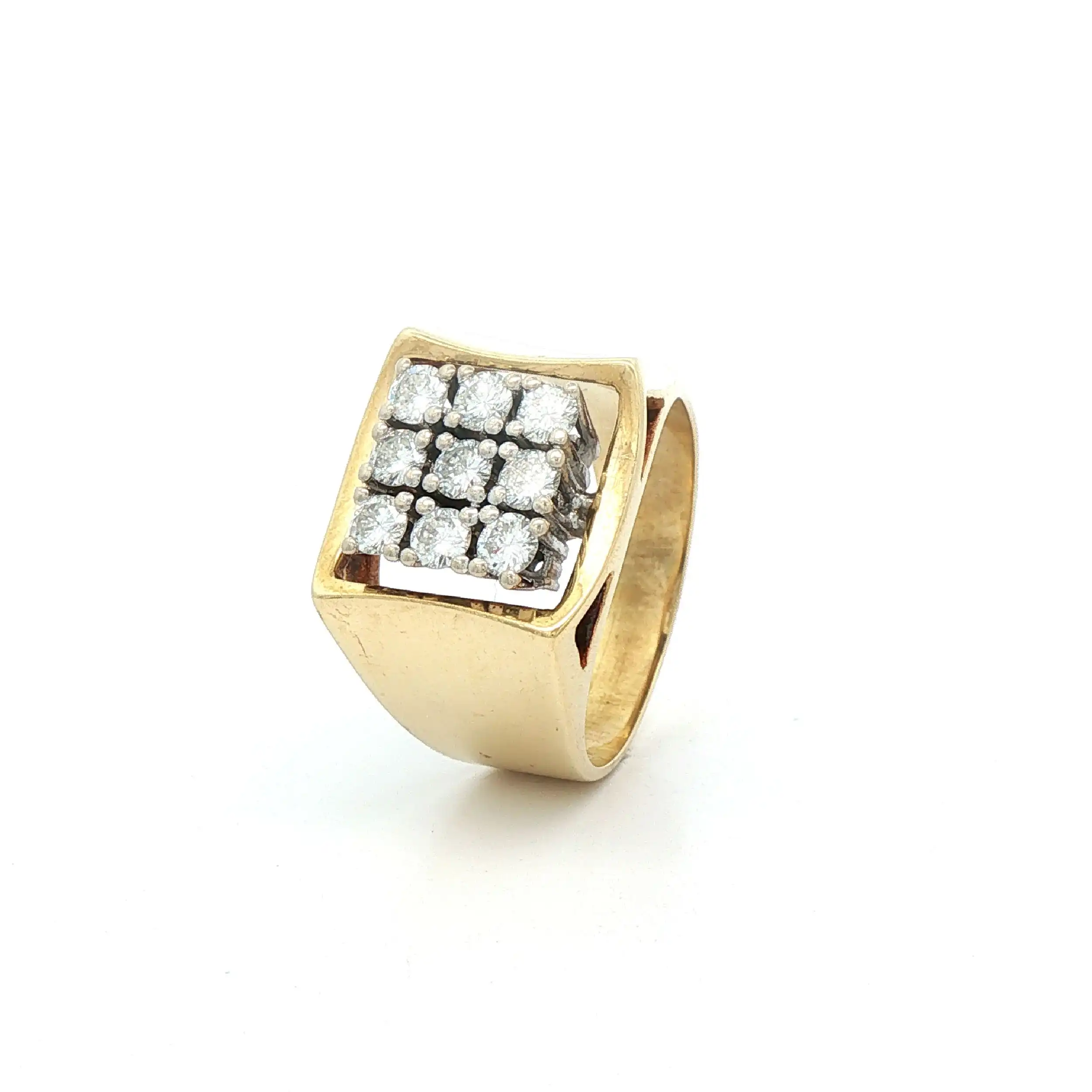 Ring Gelbgold mit Brillanten, graviert mit 0,80ct