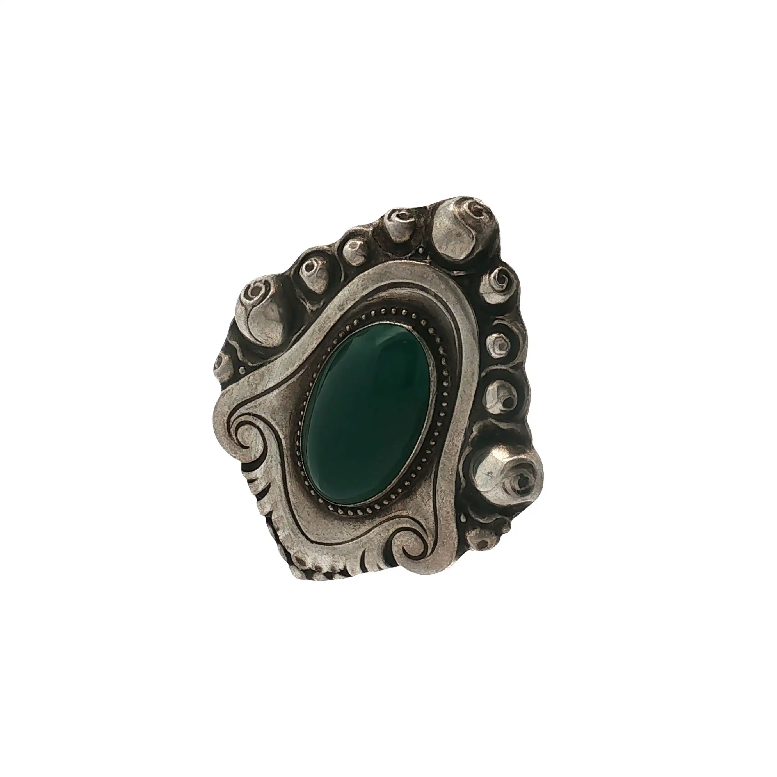 Anhänger Silber mit grünem Stein
