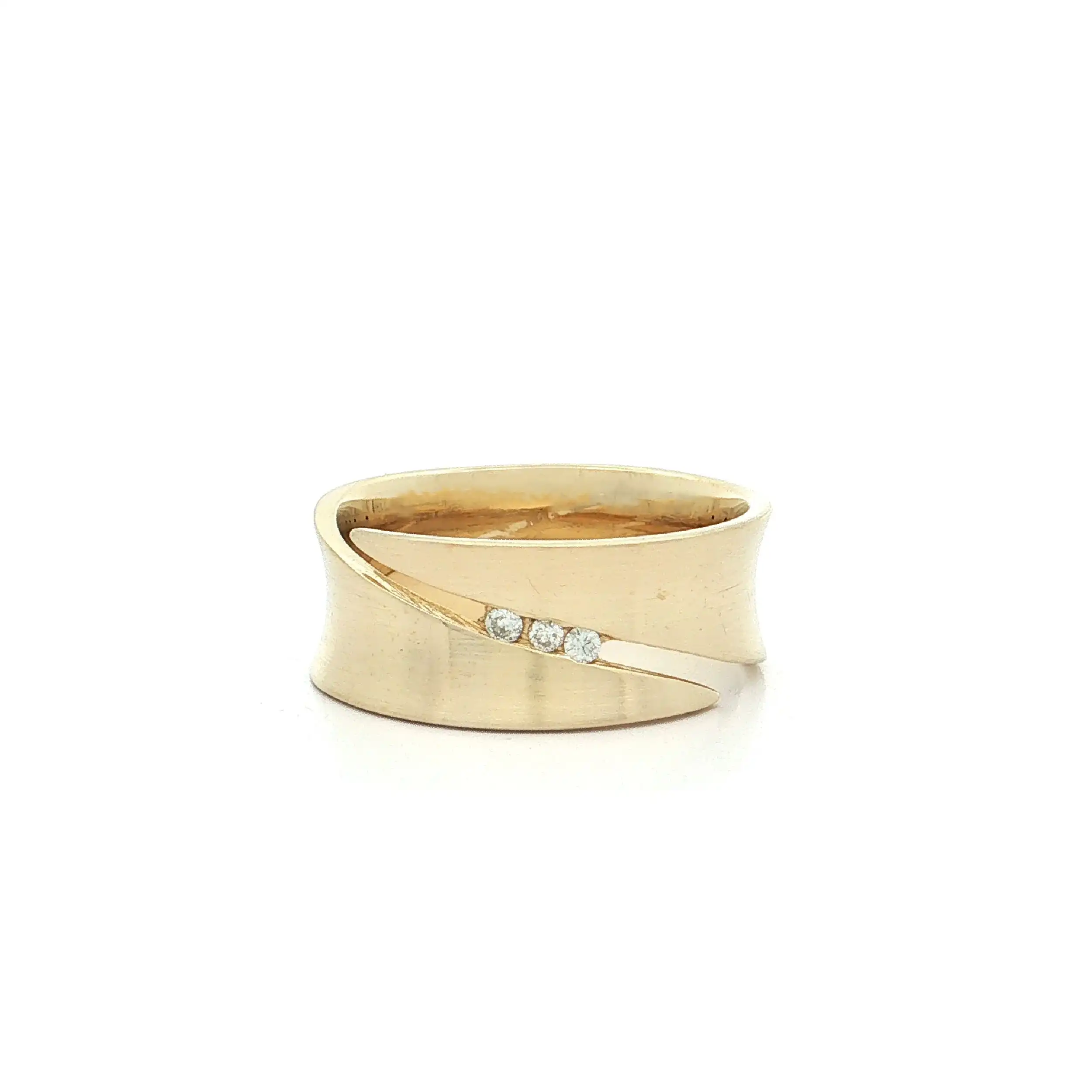 Ring Gelbgold mattiert mit Brillanten
