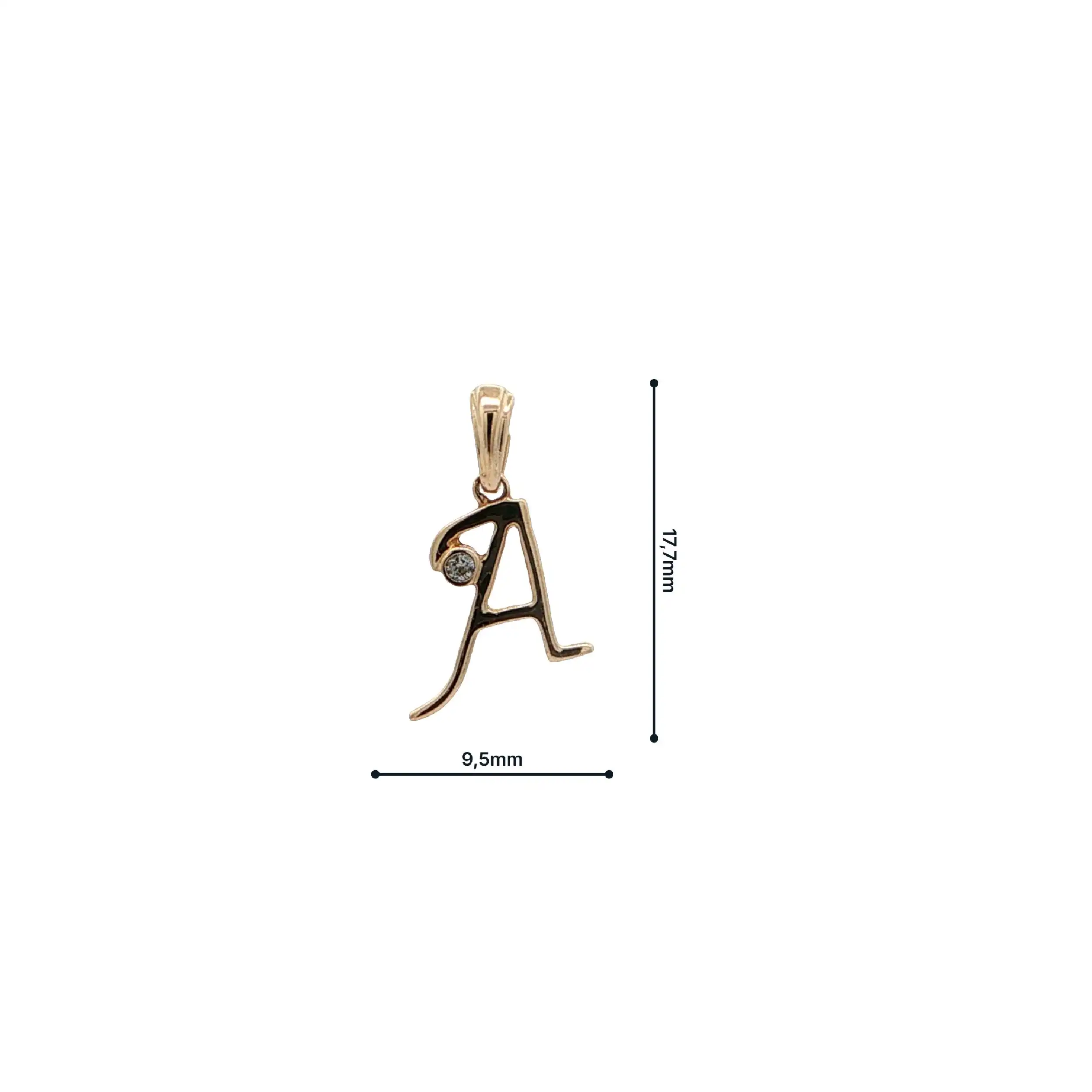 Anhänger Gelbgold Buchstabe "A" mit Brillant