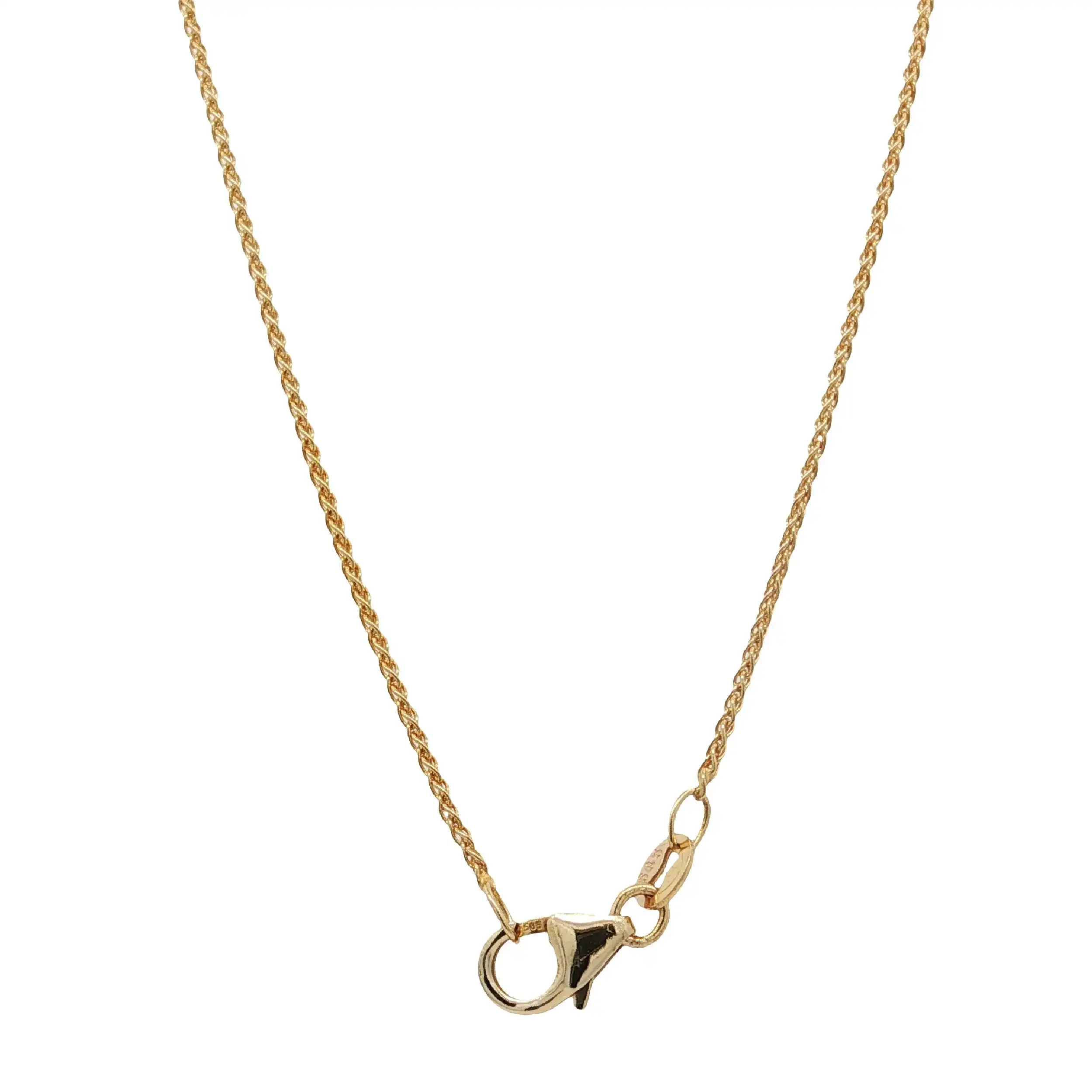 Zopfkette Gelbgold mit Anhänger Tricolor