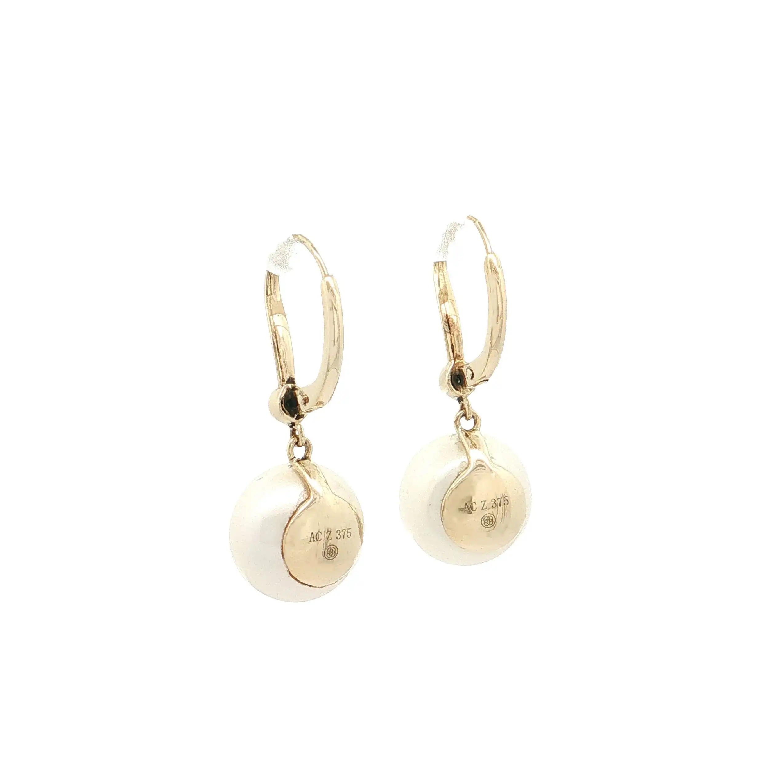 Ohrhänger Gelbgold mit Mabé-Perle und Zirkonia