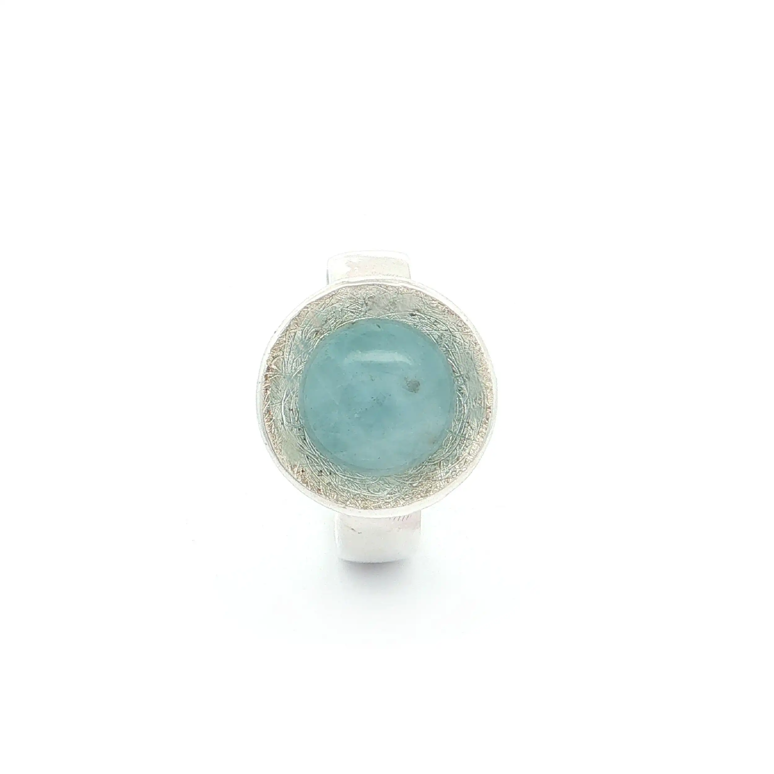 Ring Silber mit Aquamarin Cabochon Ring Silber mit Aquamarin Cabochon