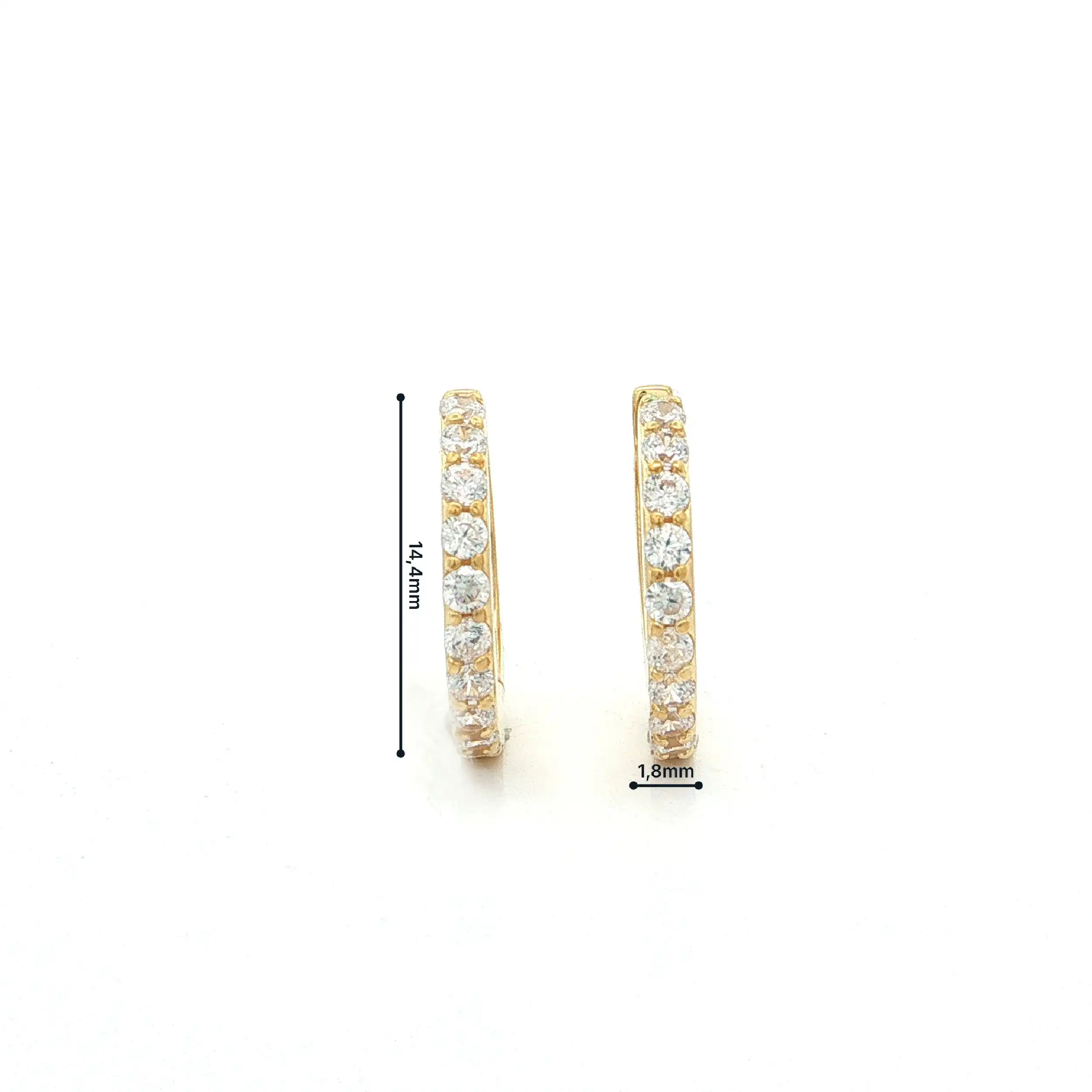 Silbercreolen mit Zirkonia vergoldet Silbercreolen mit Zirkonia vergoldet
