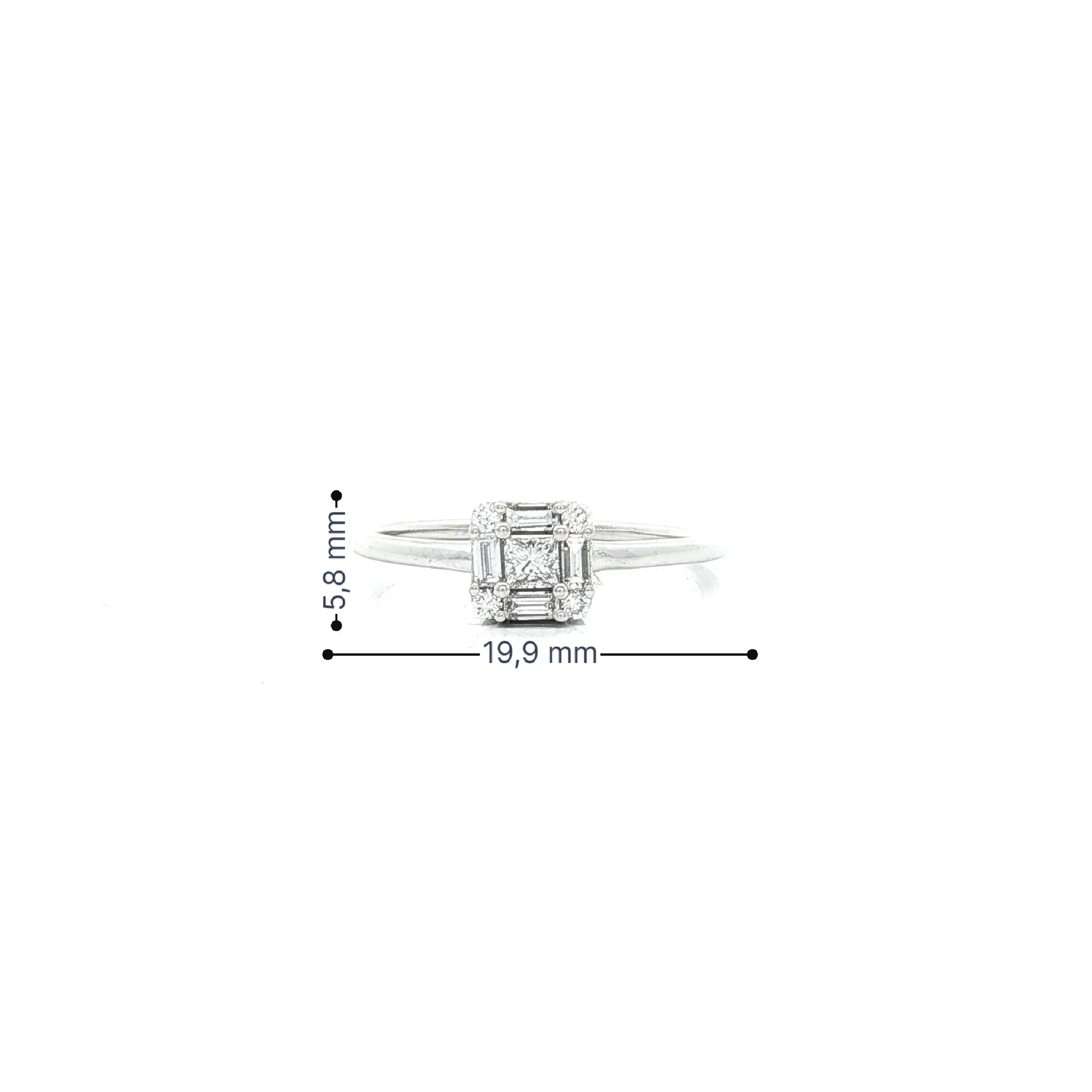 Ring Weißgold mit Brillanten und Diamanten Ring Weißgold mit Brillanten und Diamanten