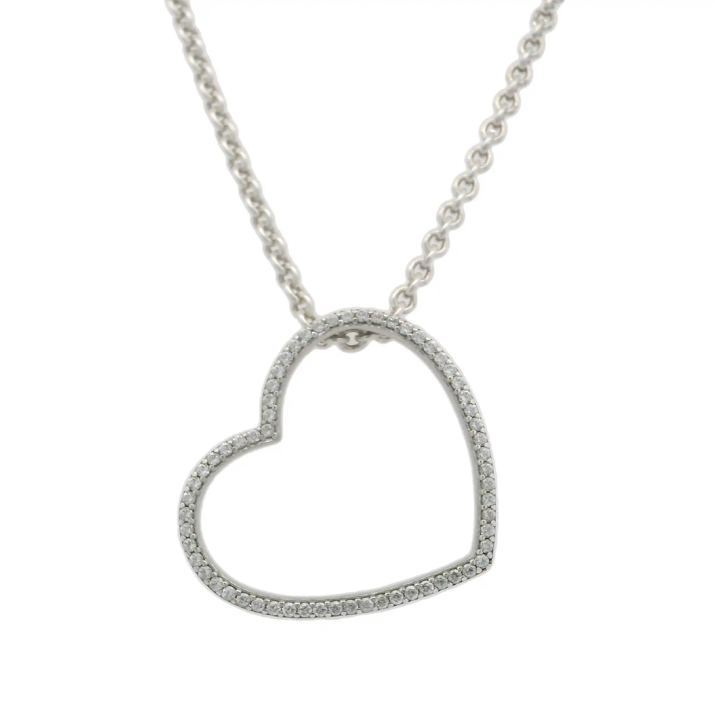 Ankerkette Silber mit Anhänger Herz & Zirkonia Ankerkette Silber mit Anhänger Herz & Zirkonia