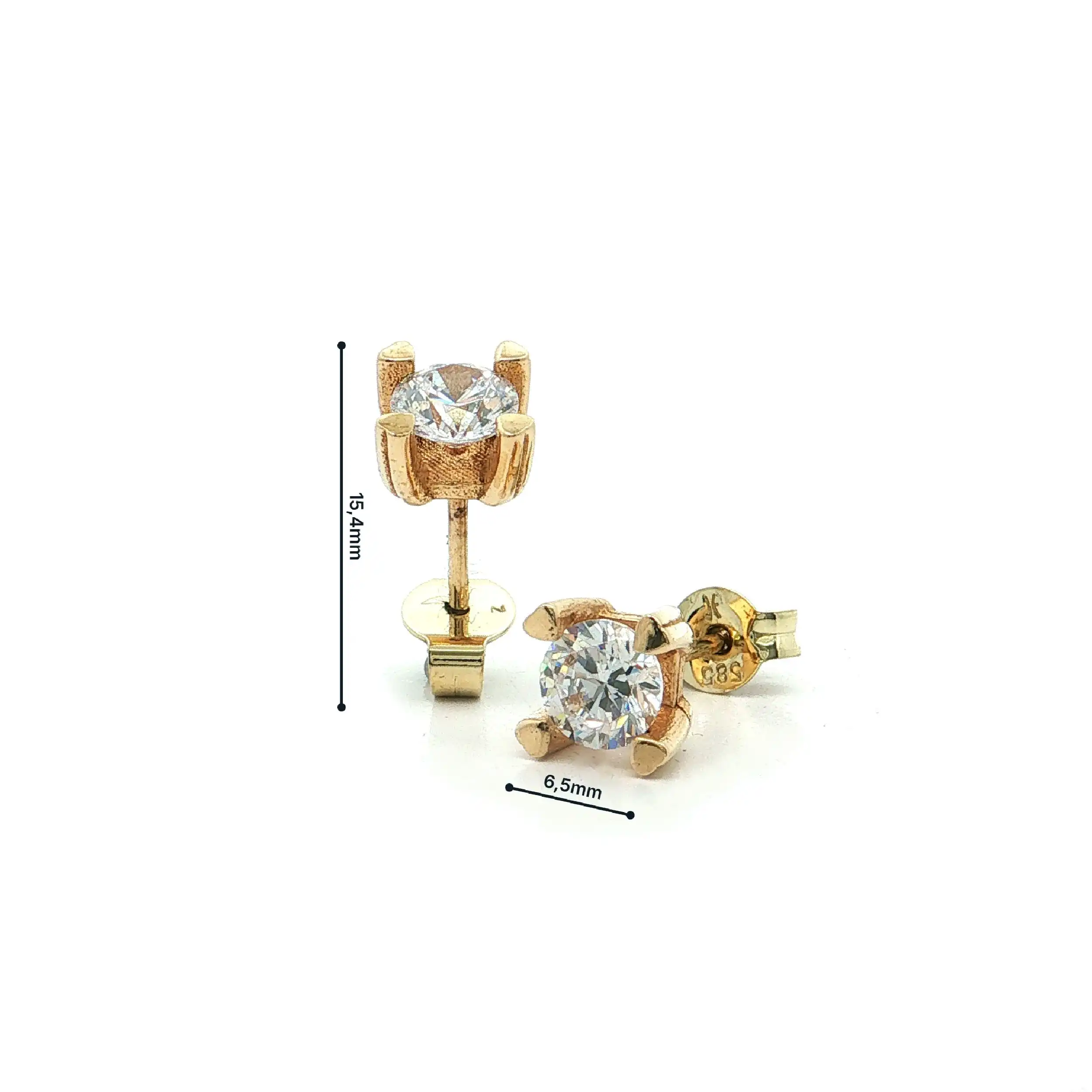 Ohrstecker Gelbgold mit Zirkonia