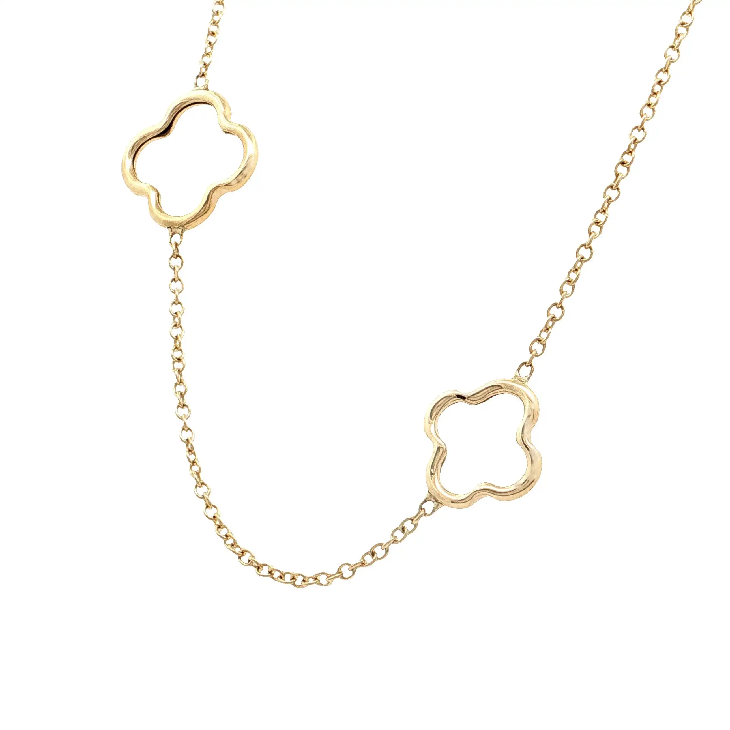 Ankercollier Gelbgold mit Blumenelementen