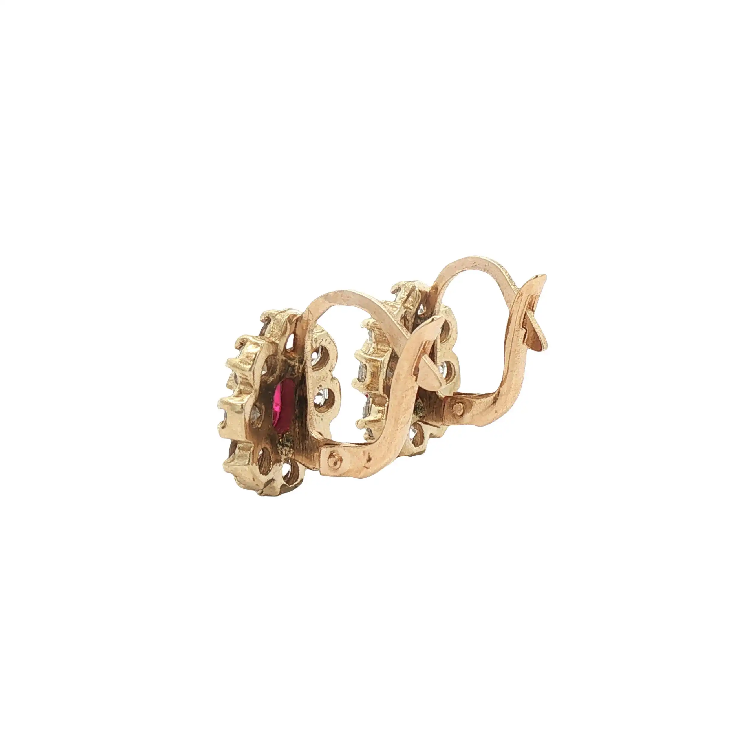 Ohrringe Gelbgold mit Rubin und Zirkonia