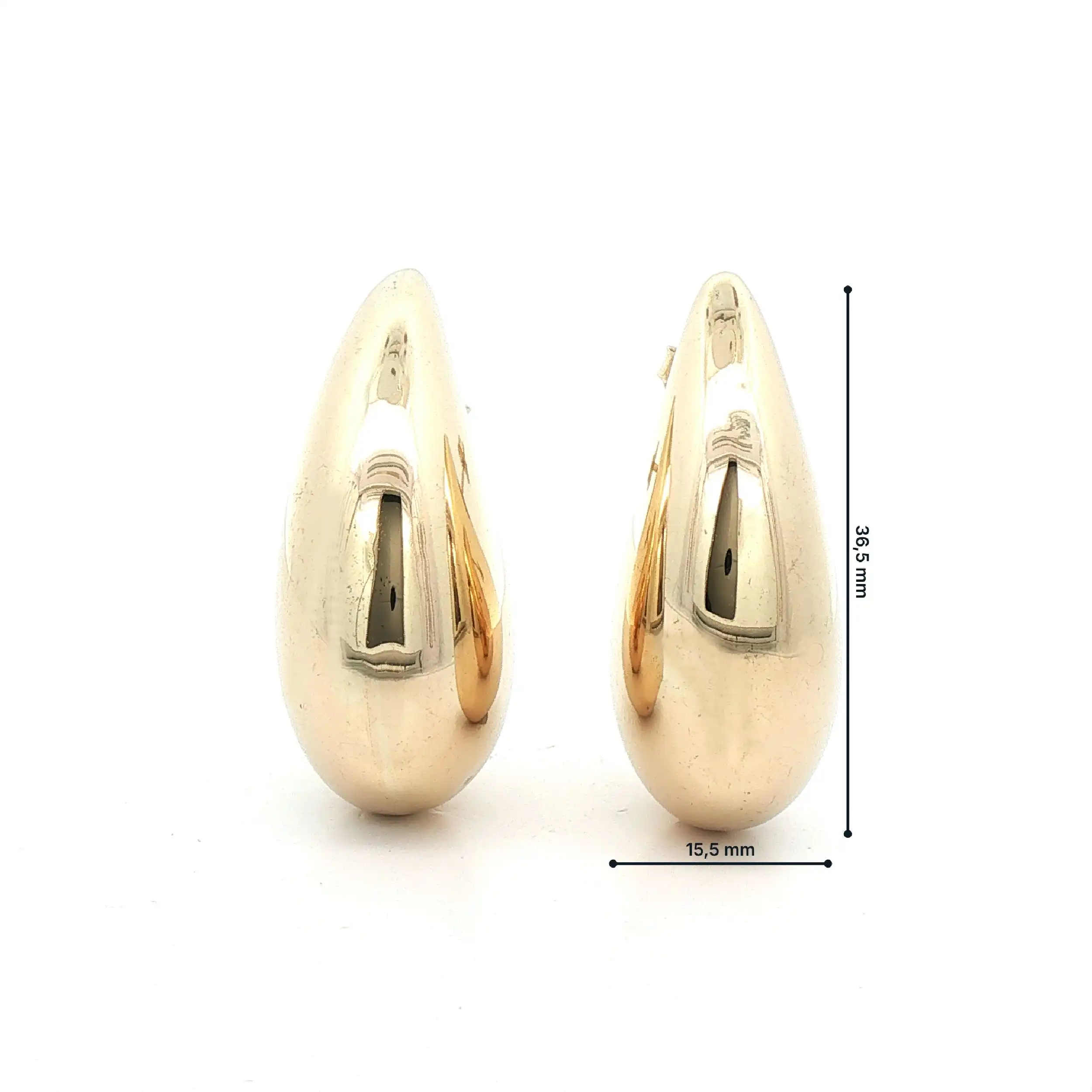 Ohrstecker Gelbgold Tropfen Hohl