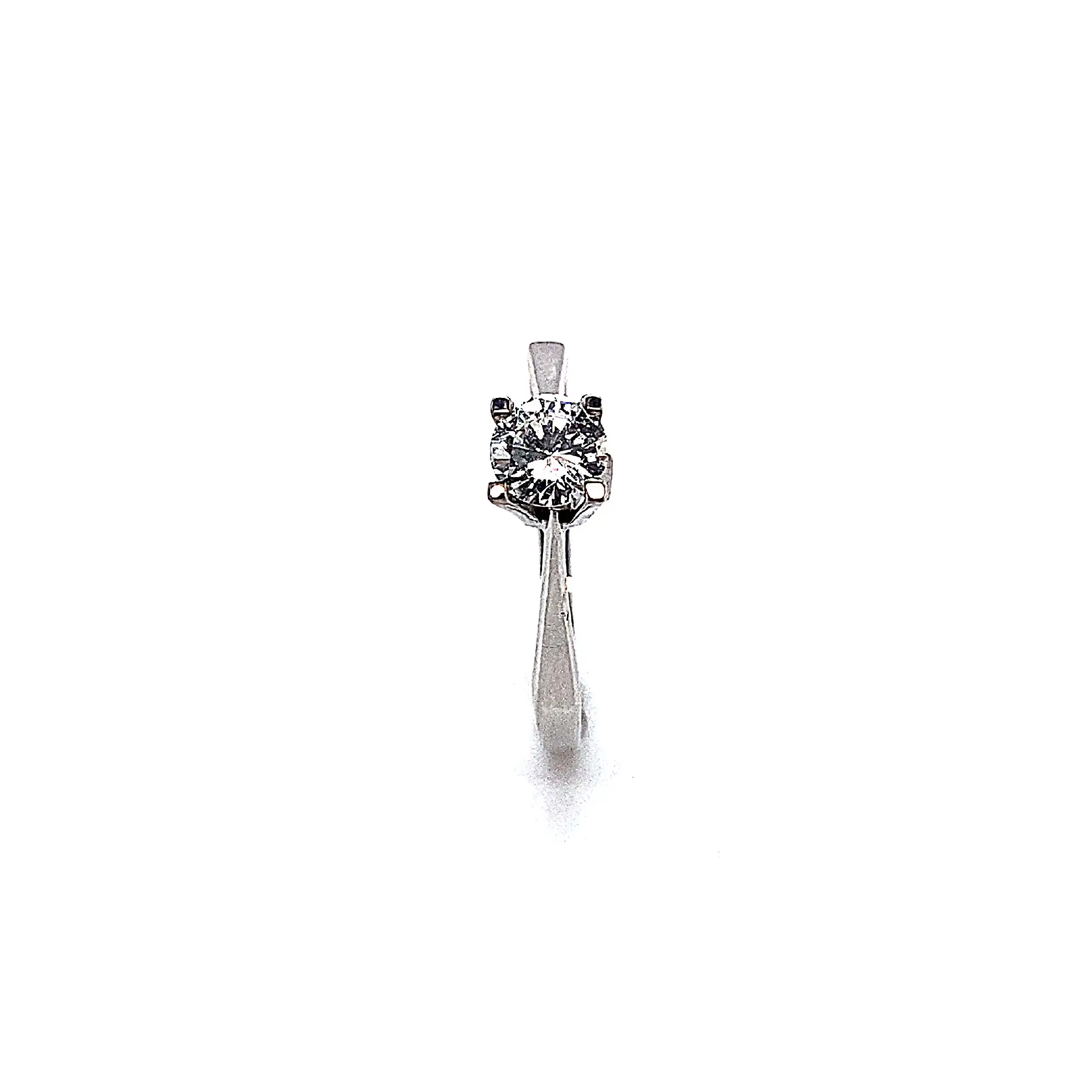 Ring Weißgold mit Brillant, graviert mit 0,51ct Ring Weißgold mit Brillant, graviert mit 0,51ct