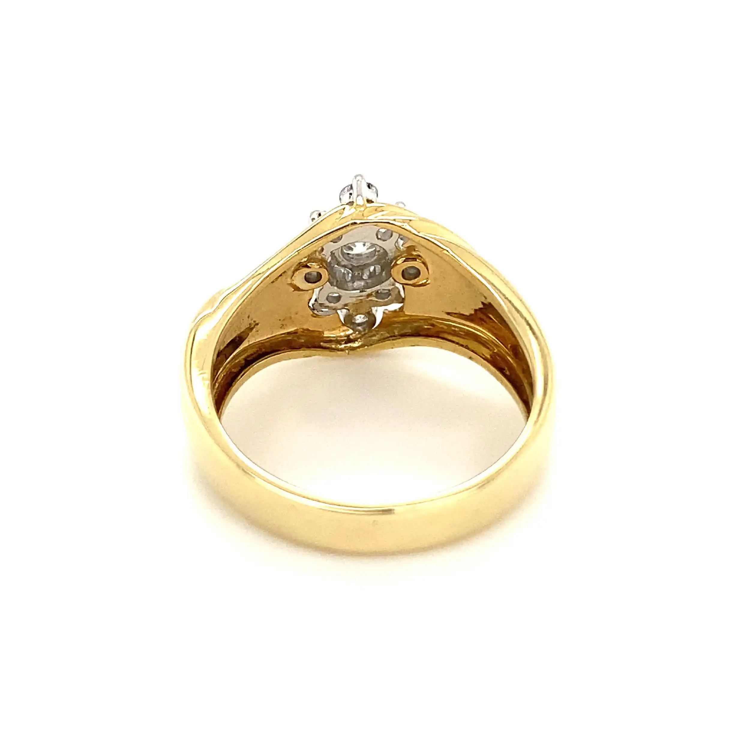 Ring Bicolor mit Brillant-Solitär & Melée-Besatz Ring Bicolor mit Brillant-Solitär & Melée-Besatz