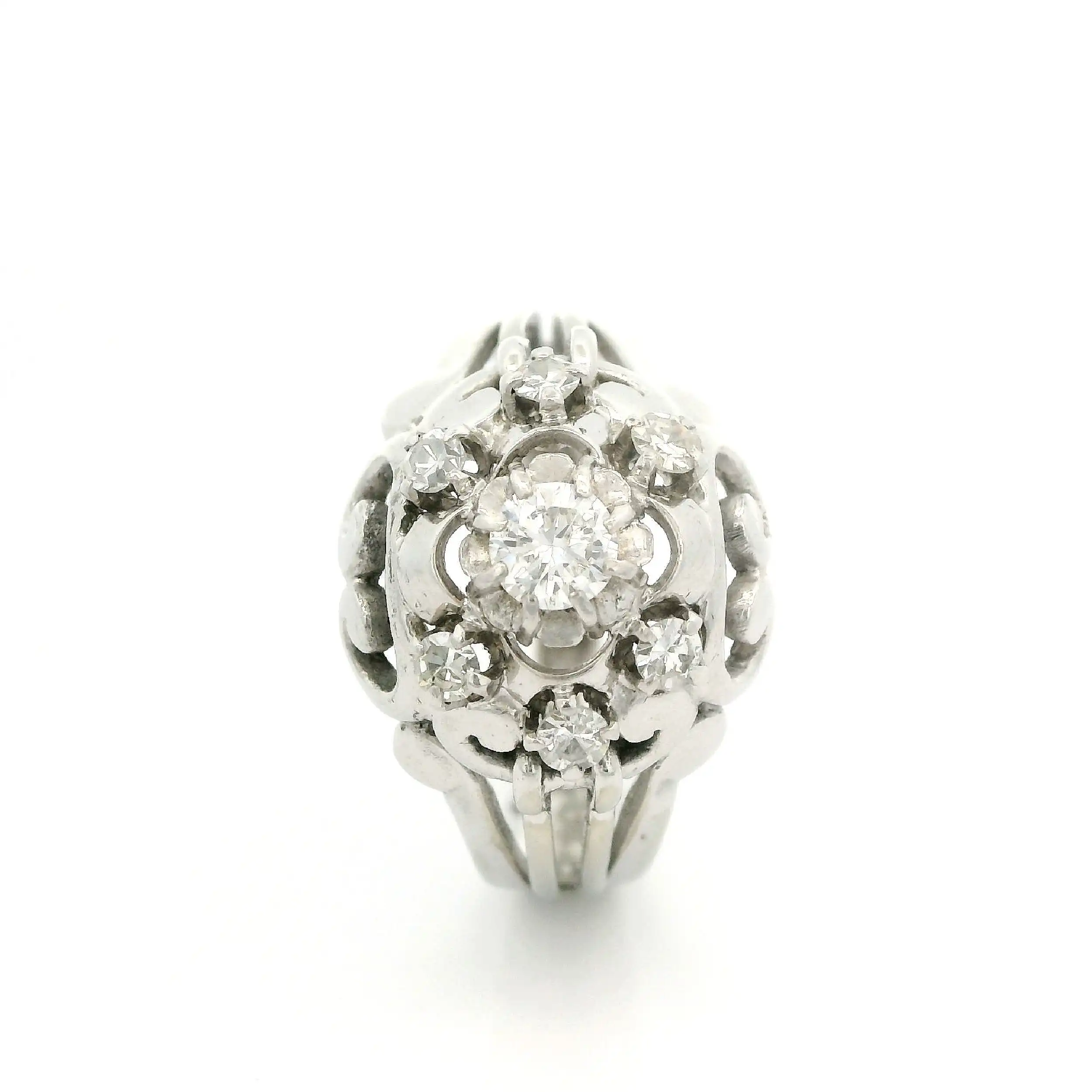Ring Weißgold mit Brillant und Diamanten Ring Weißgold mit Brillant und Diamanten