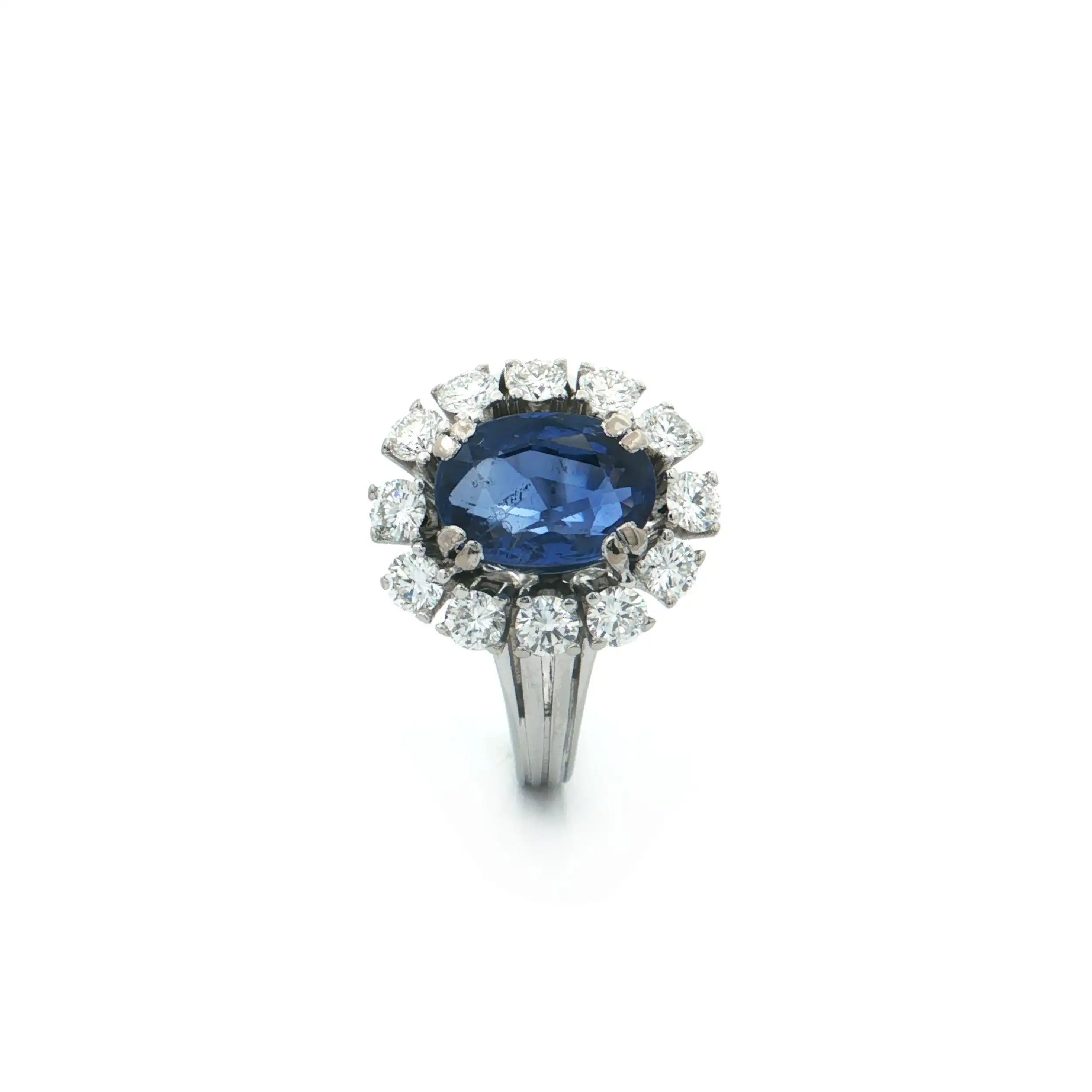 Ring Weißgold mit Saphir und Brillanten Ring Weißgold mit Saphir und Brillanten