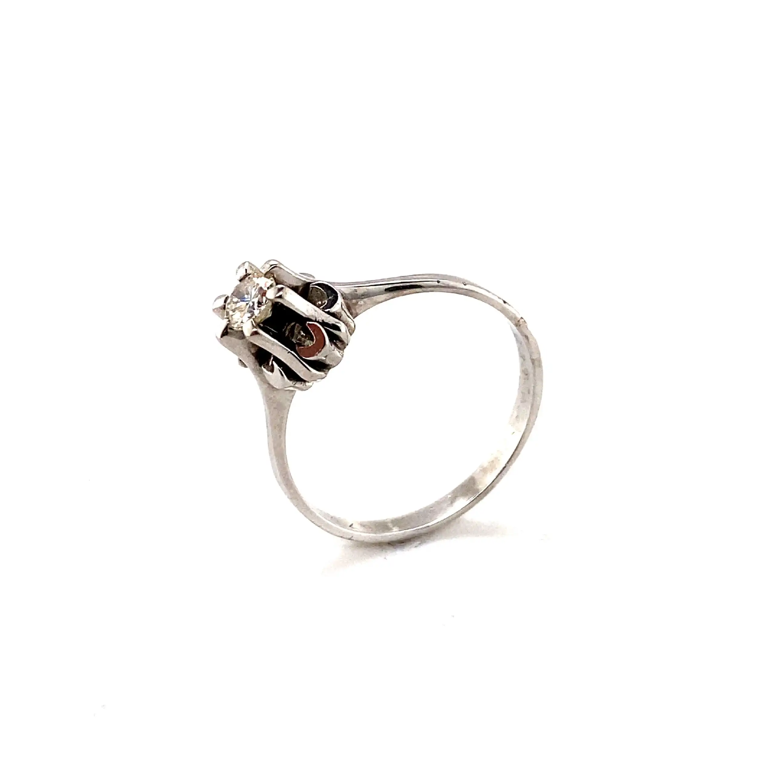 Ring Weißgold mit Brillant, graviert mit 0,33ct