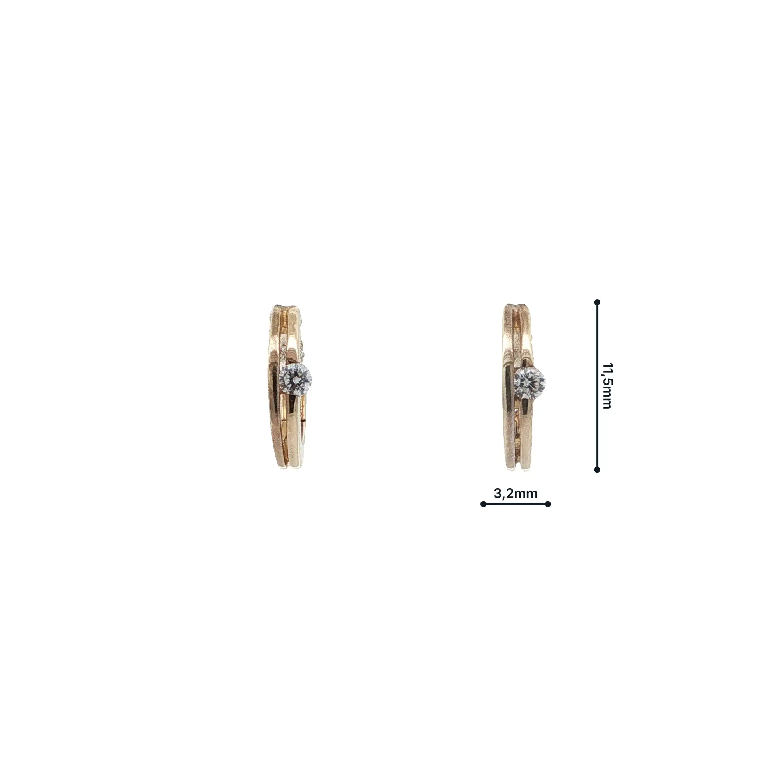 Creolen Gelbgold mit Zirkonia Creolen Gelbgold mit Zirkonia