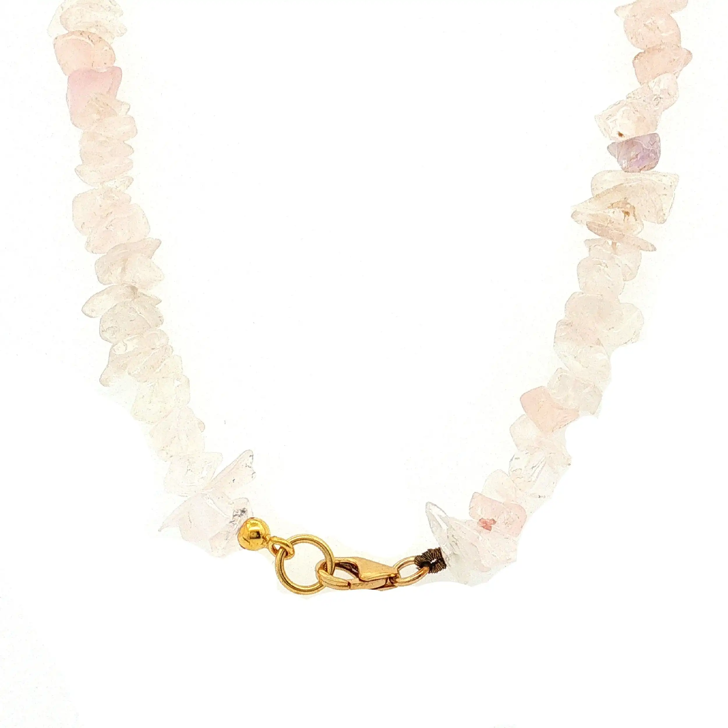 Kette mit Rosenquarz Gelbgoldverschluss Kette mit Rosenquarz Gelbgoldverschluss