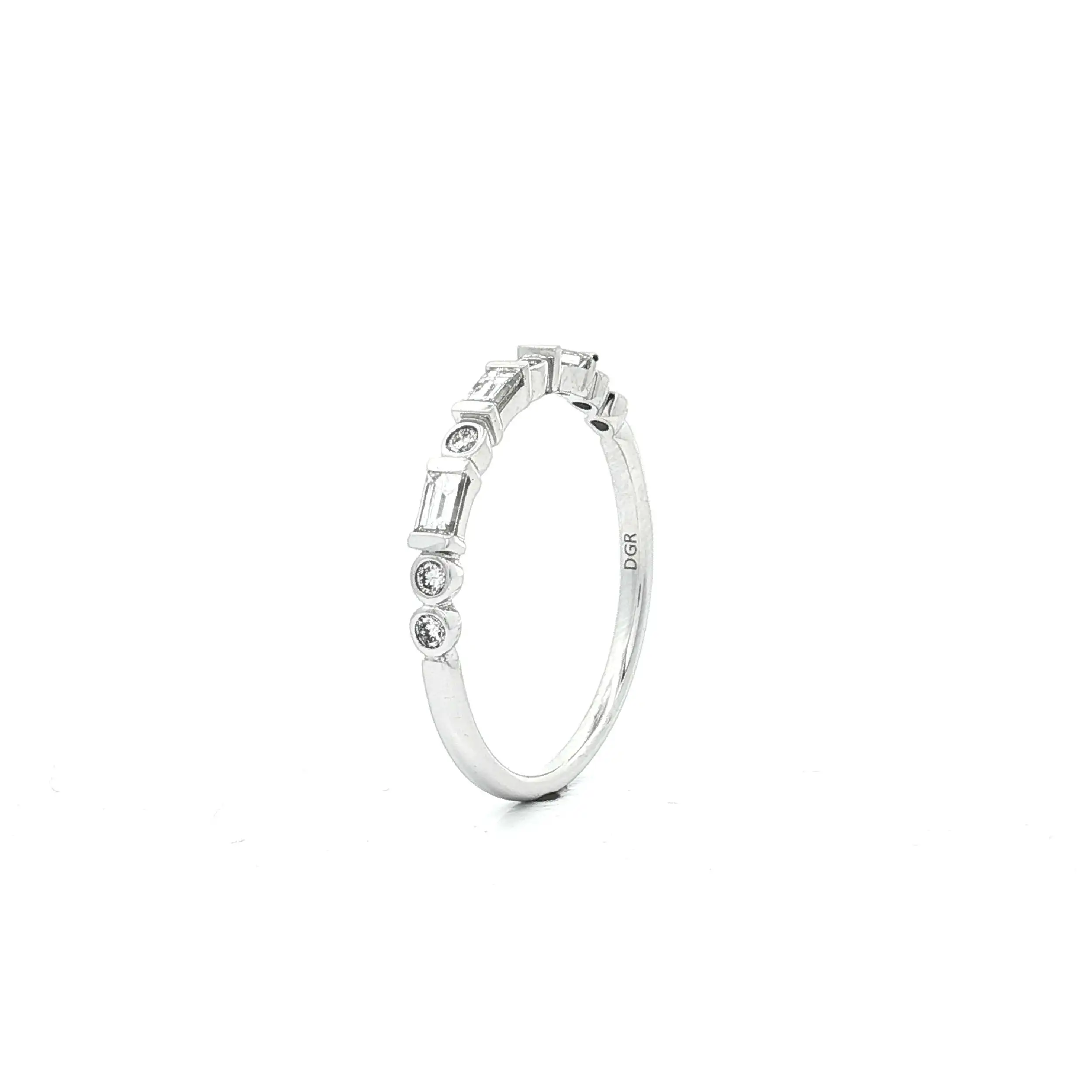 Halbmemoryring Weißgold mit Brillanten und Diamanten Halbmemoryring Weißgold mit Brillanten und Diamanten