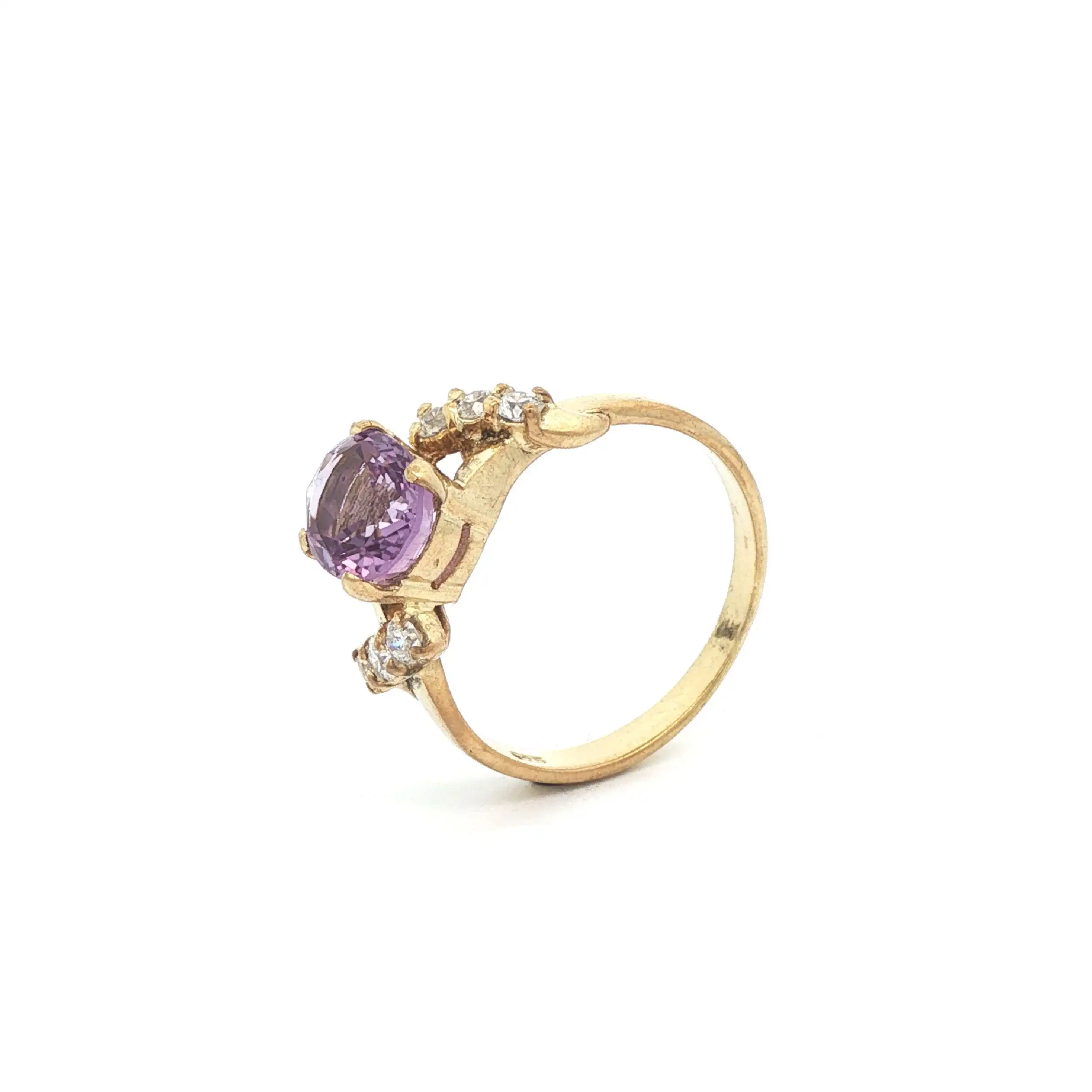 Ring Silber mit lila Farbstein und Zirkonia Ring Silber mit lila Farbstein und Zirkonia