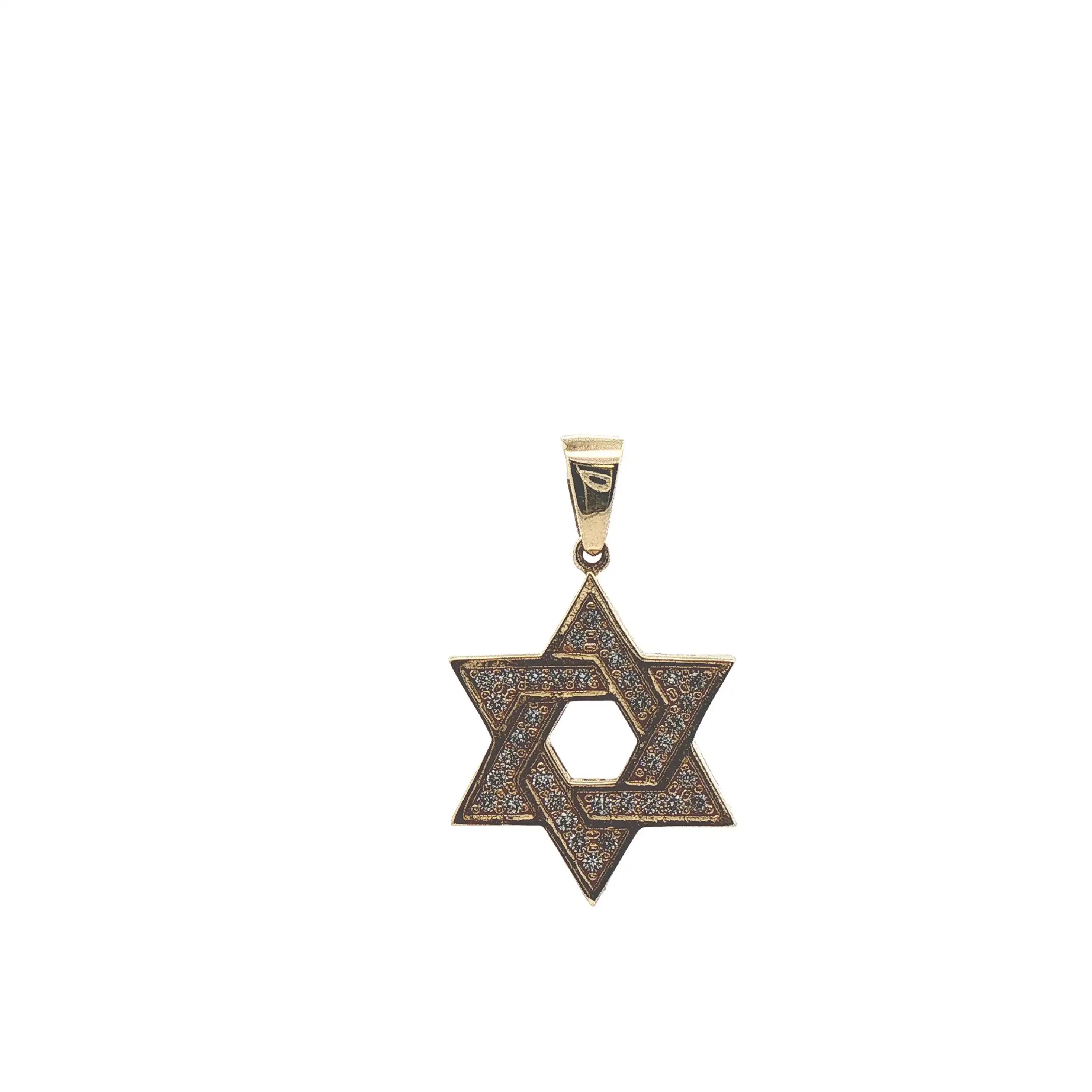Anhänger Gelbgold Davidstern mit Zirkonia