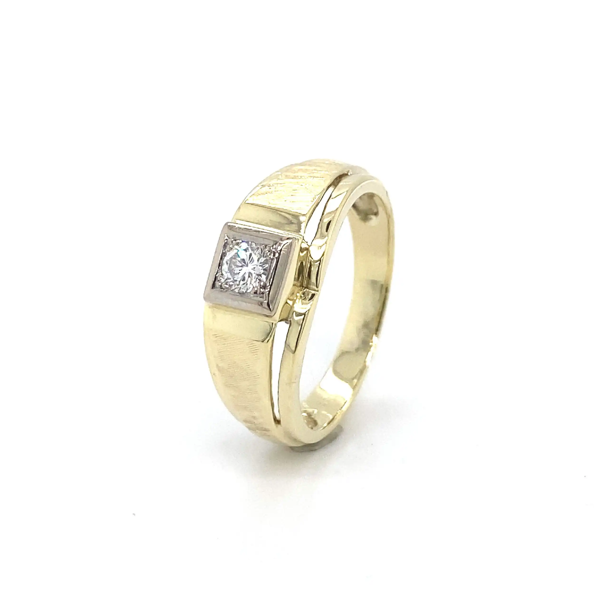 Herrenring Bicolor mit Brillant Herrenring Bicolor mit Brillant