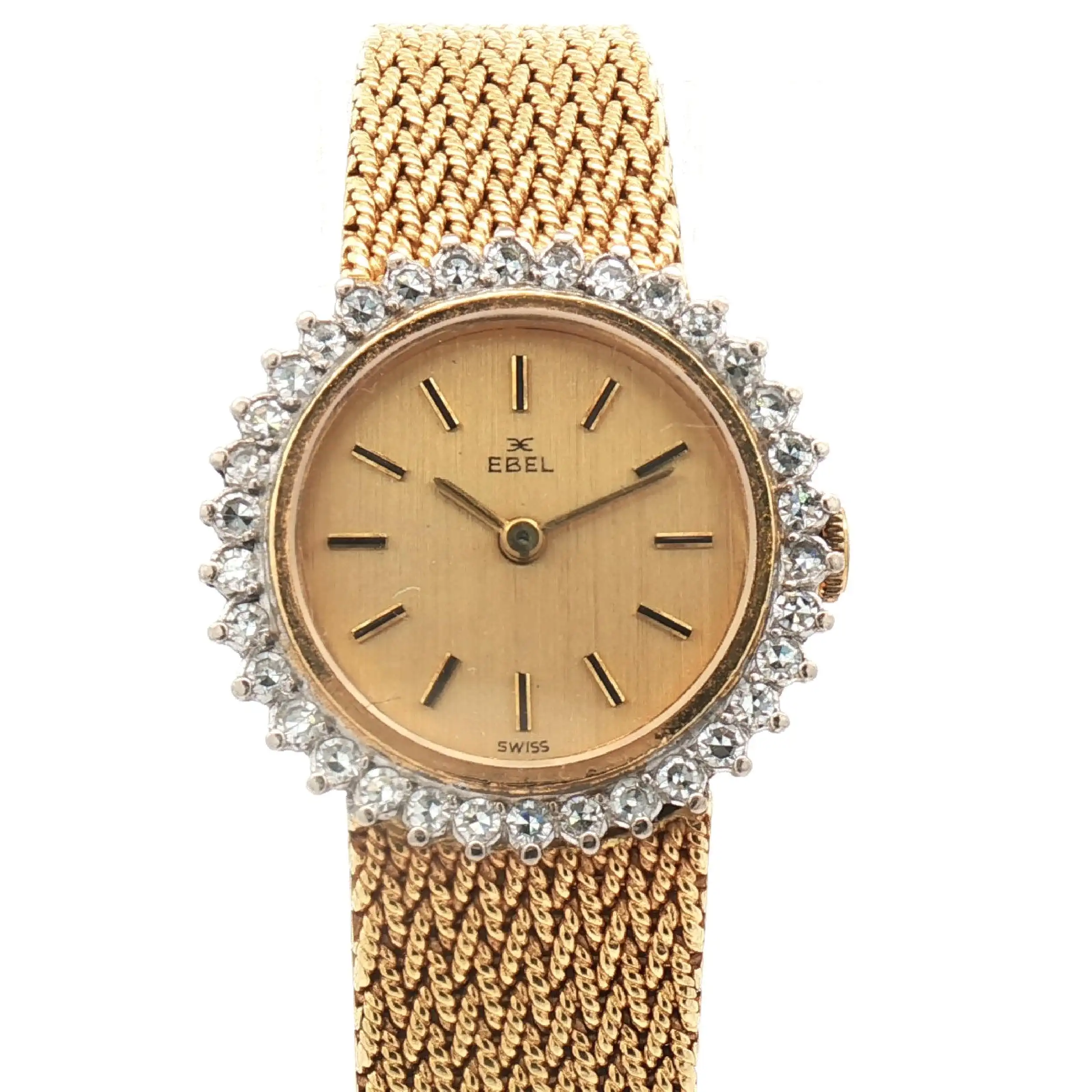Damenuhr Ebel Swiss Gelbgold mit Diamanten
