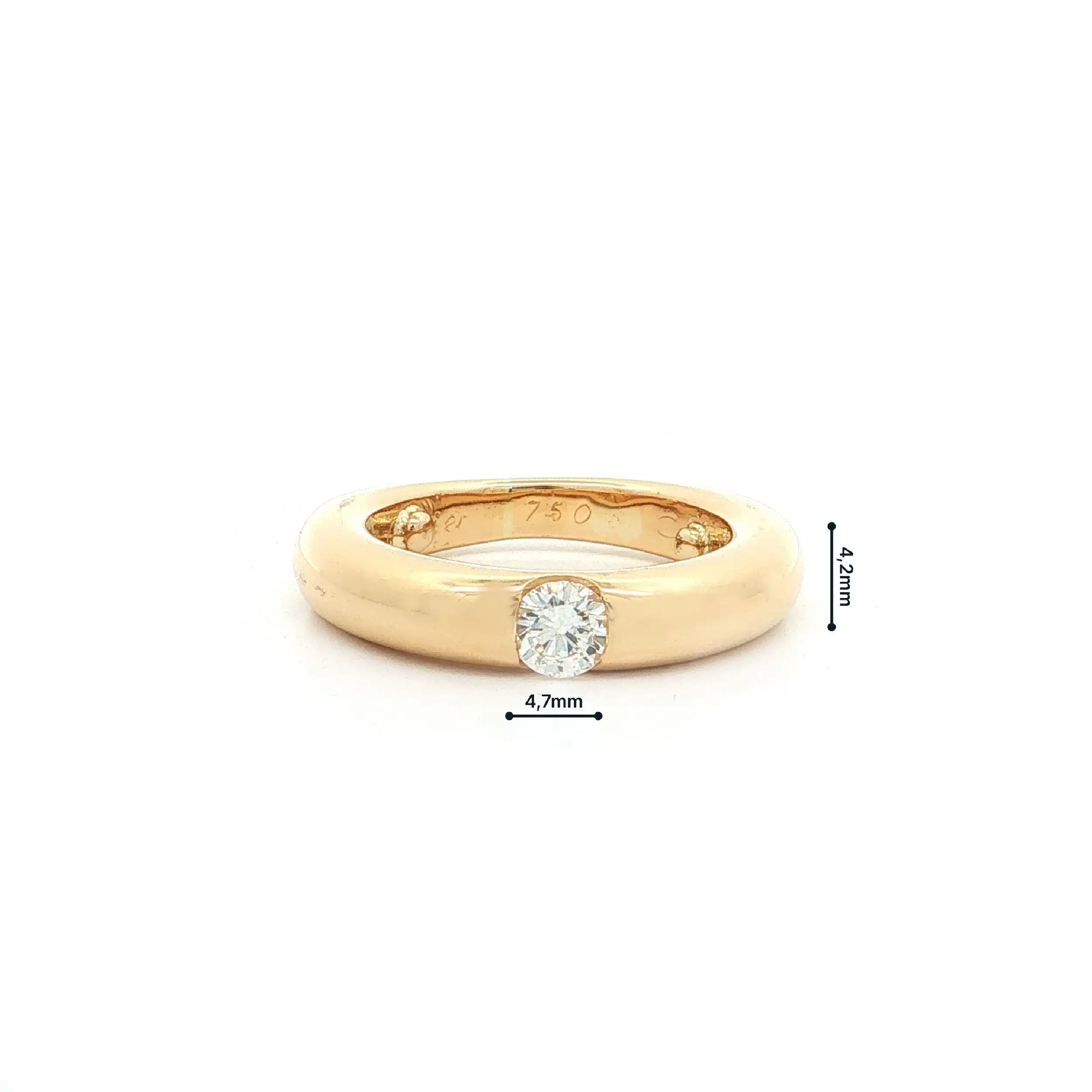 Ring Gelbgold mit Brillant "Cartier" graviert mit 0,25ct