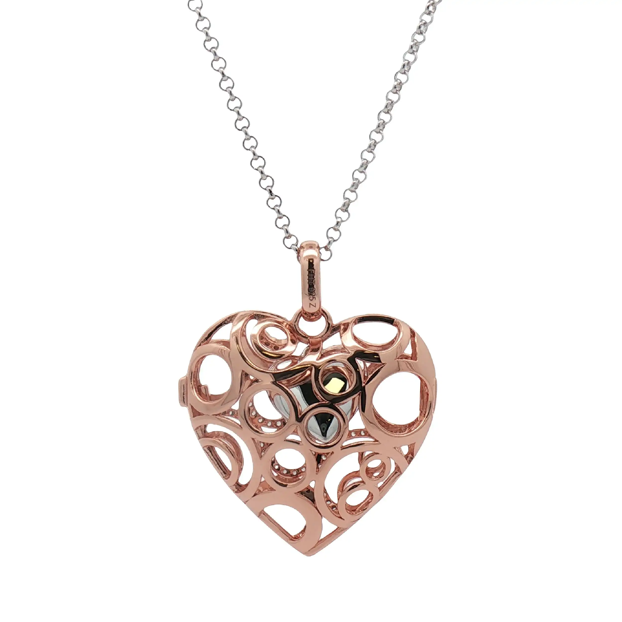 Kette mit Anhänger Herz Silber Bicolor mit Zirkonia Kette mit Anhänger Herz Silber Bicolor mit Zirkonia