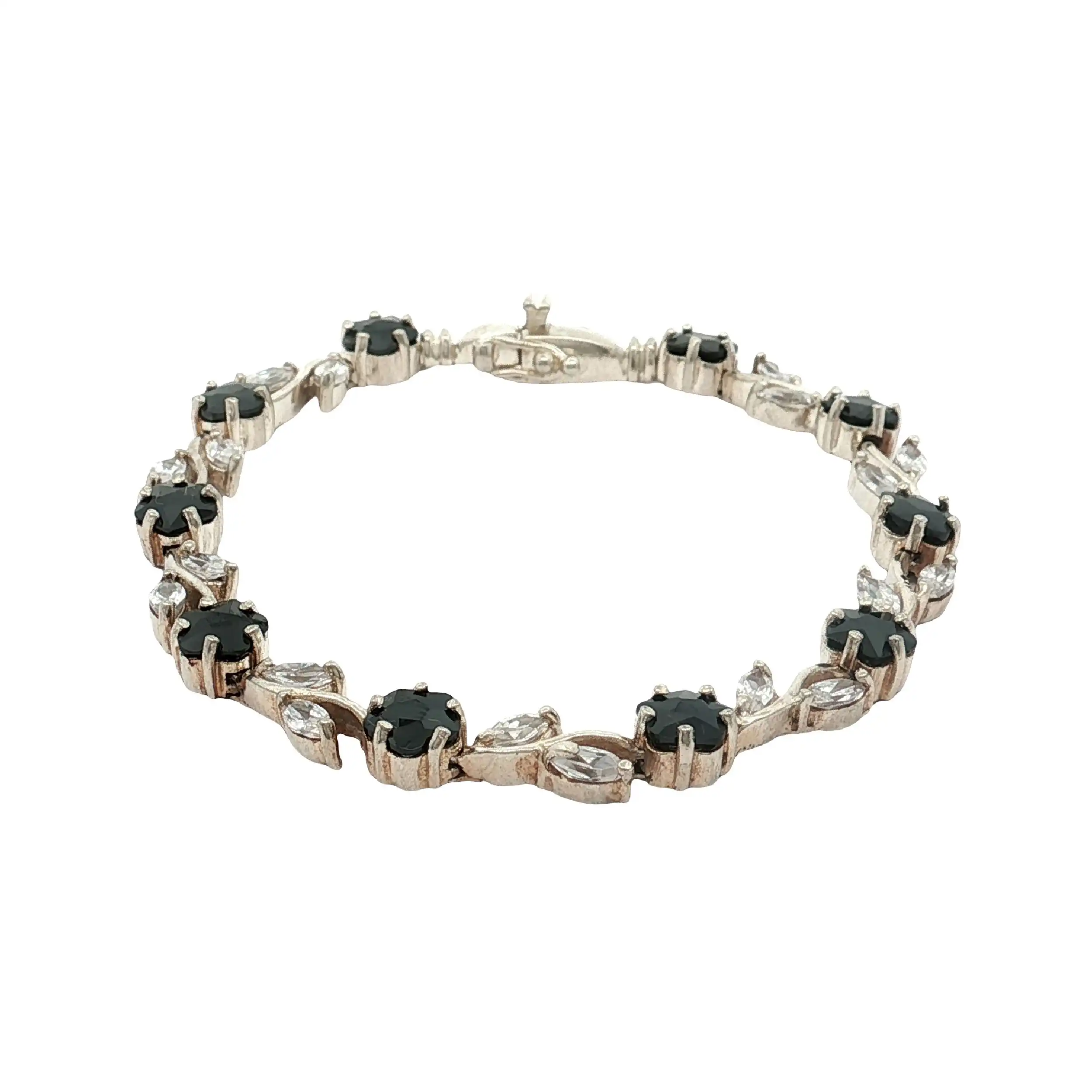 Armband Silber mit schwarzen Steinen und Zirkonia Armband Silber mit schwarzen Steinen und Zirkonia