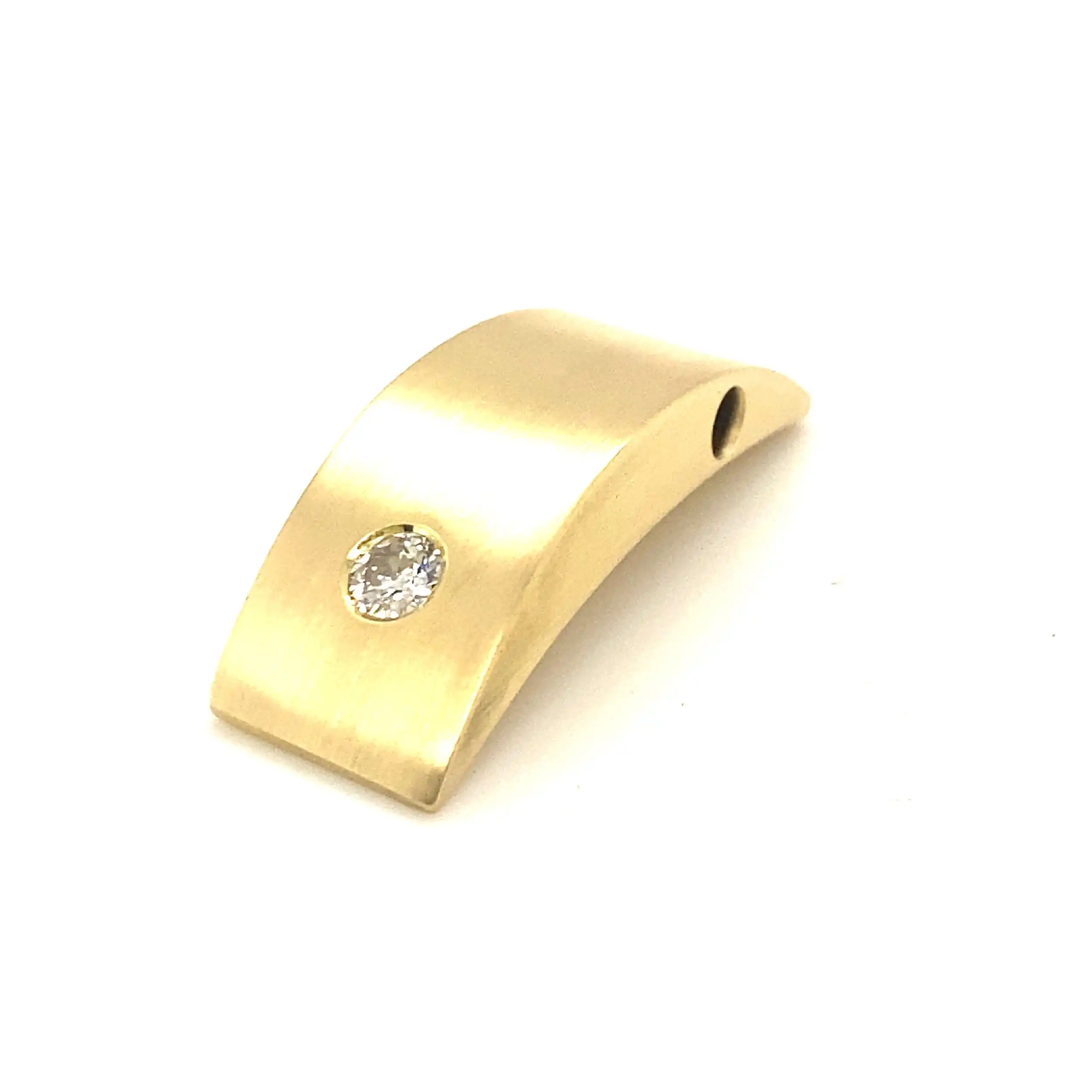 Anhänger Gelbgold mit Brillant, teils mattiert Anhänger Gelbgold mit Brillant, teils mattiert