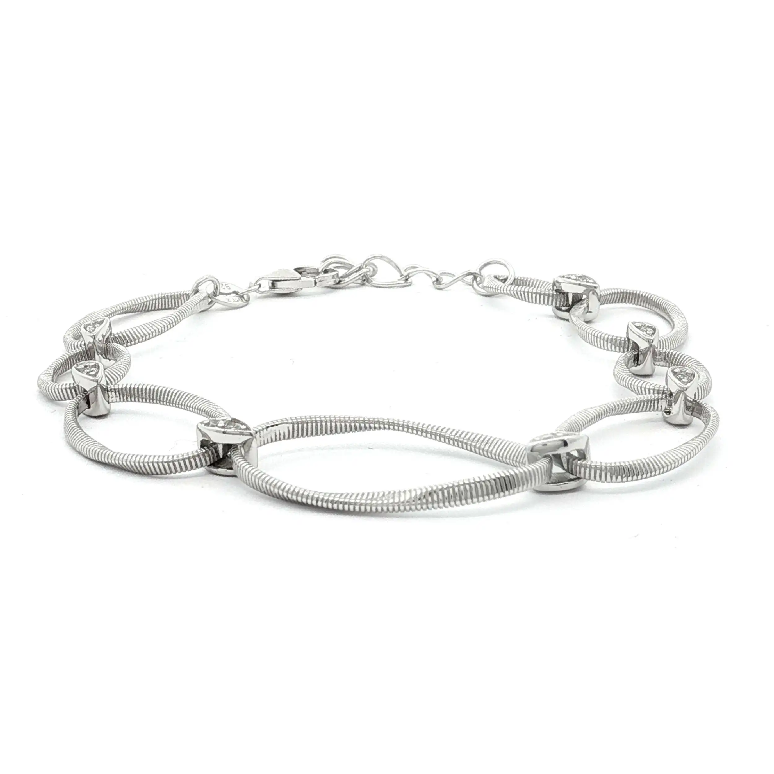 Ankerarmband Silber mit Zirkonia