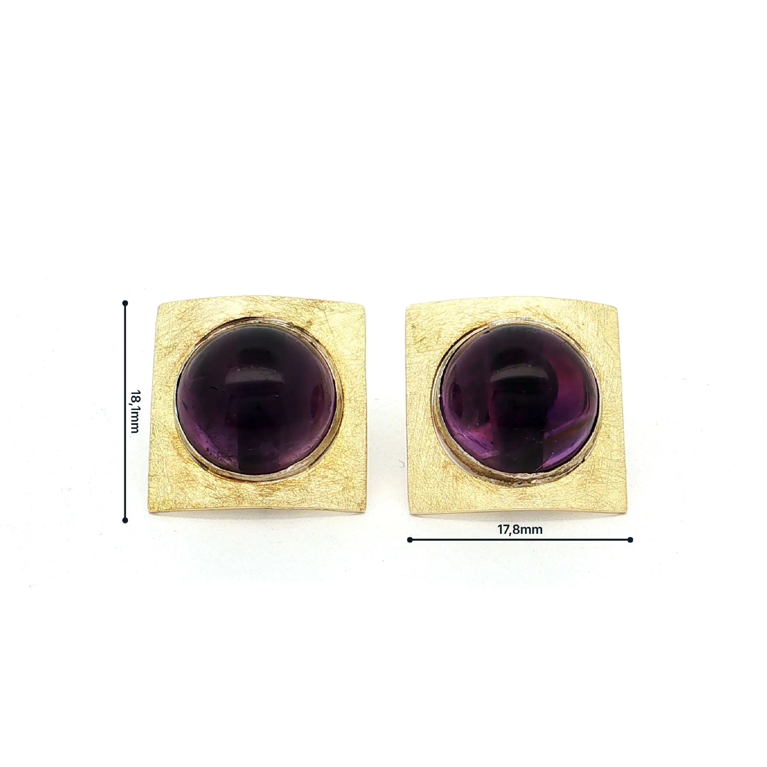 Ohrstecker Geldgold/ Silber mit Amethyst