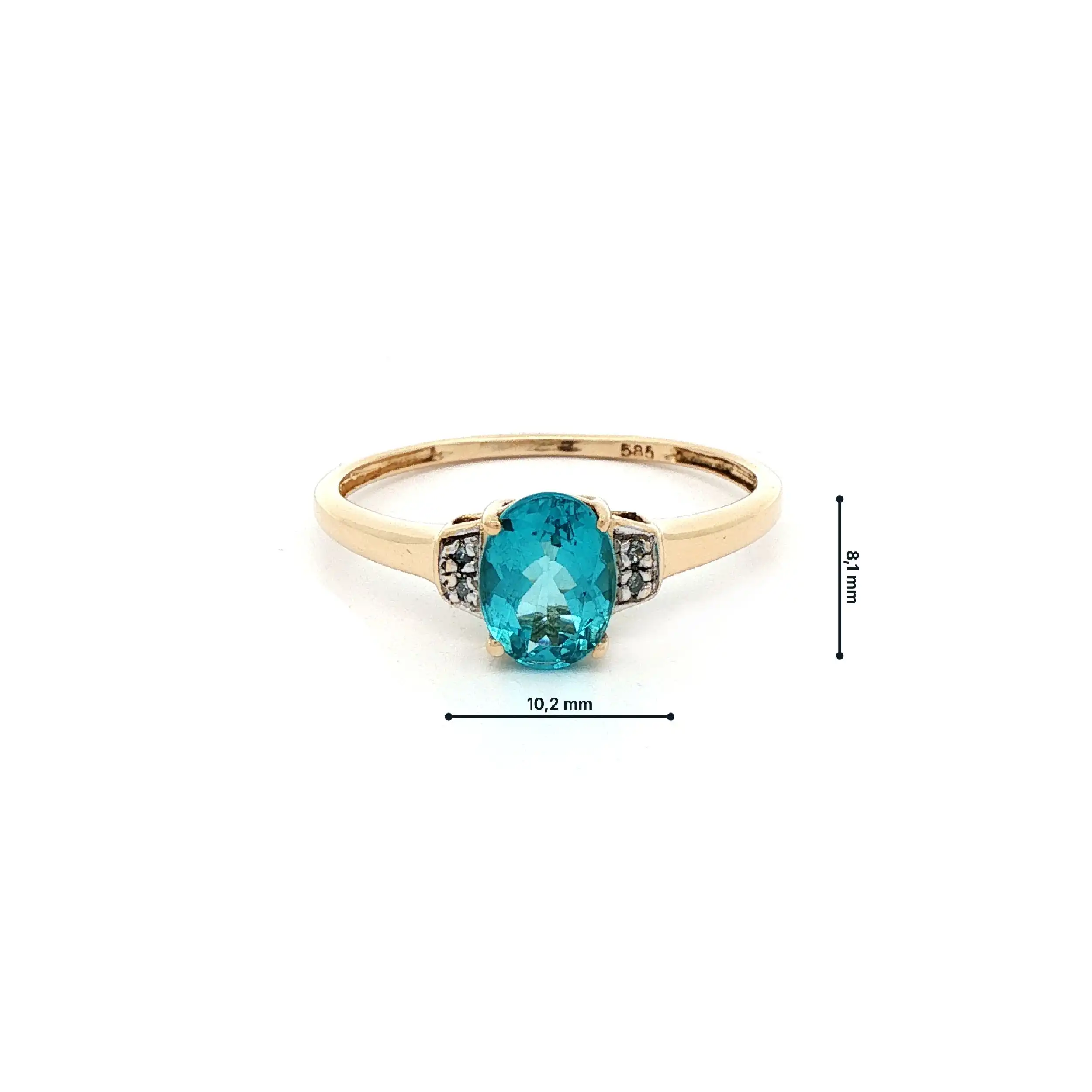 Ring Gelbgold mit Turmalin und Diamanten Ring Gelbgold mit Turmalin und Diamanten