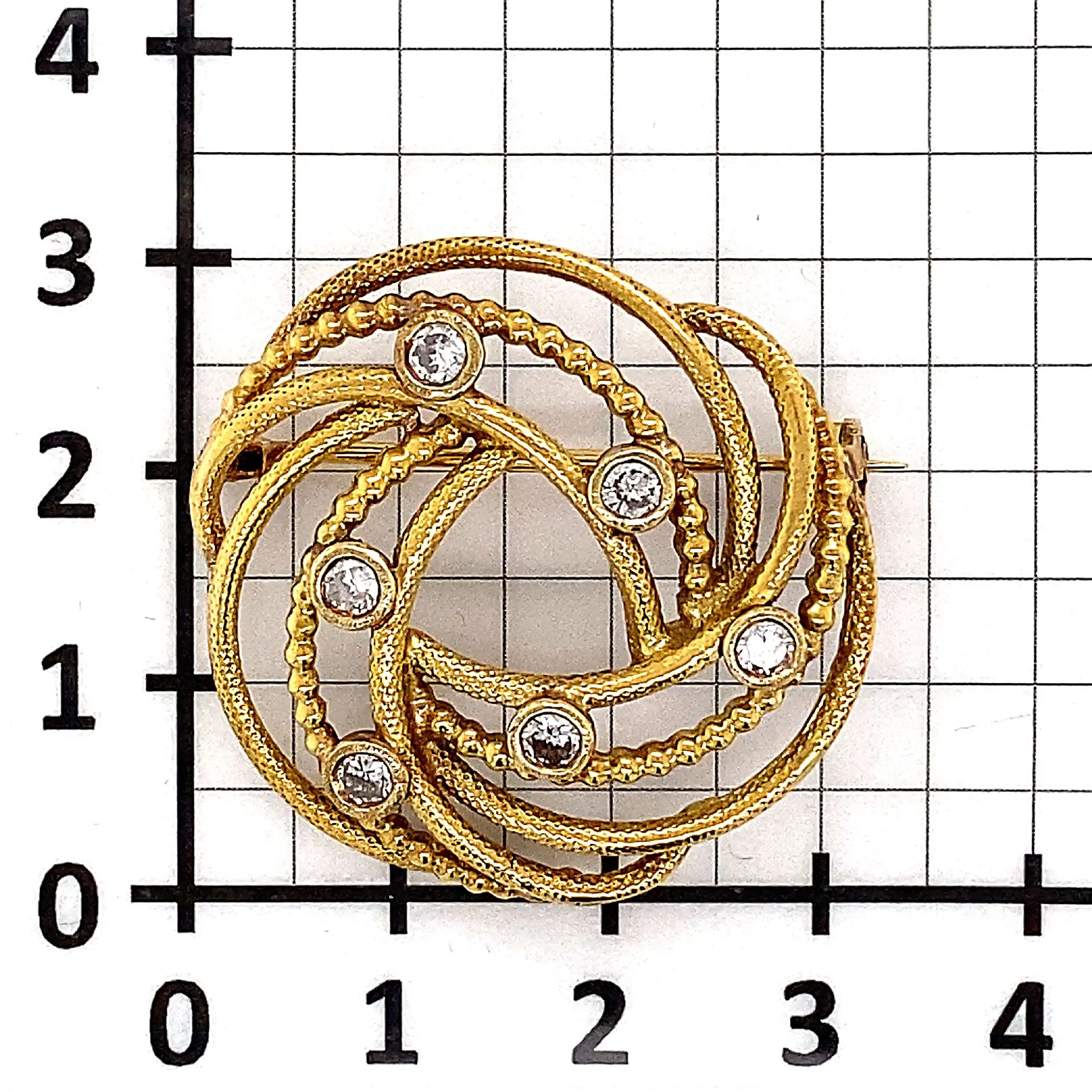 Brosche Gelbgold mit Brillanten mattiert Brosche Gelbgold mit Brillanten mattiert